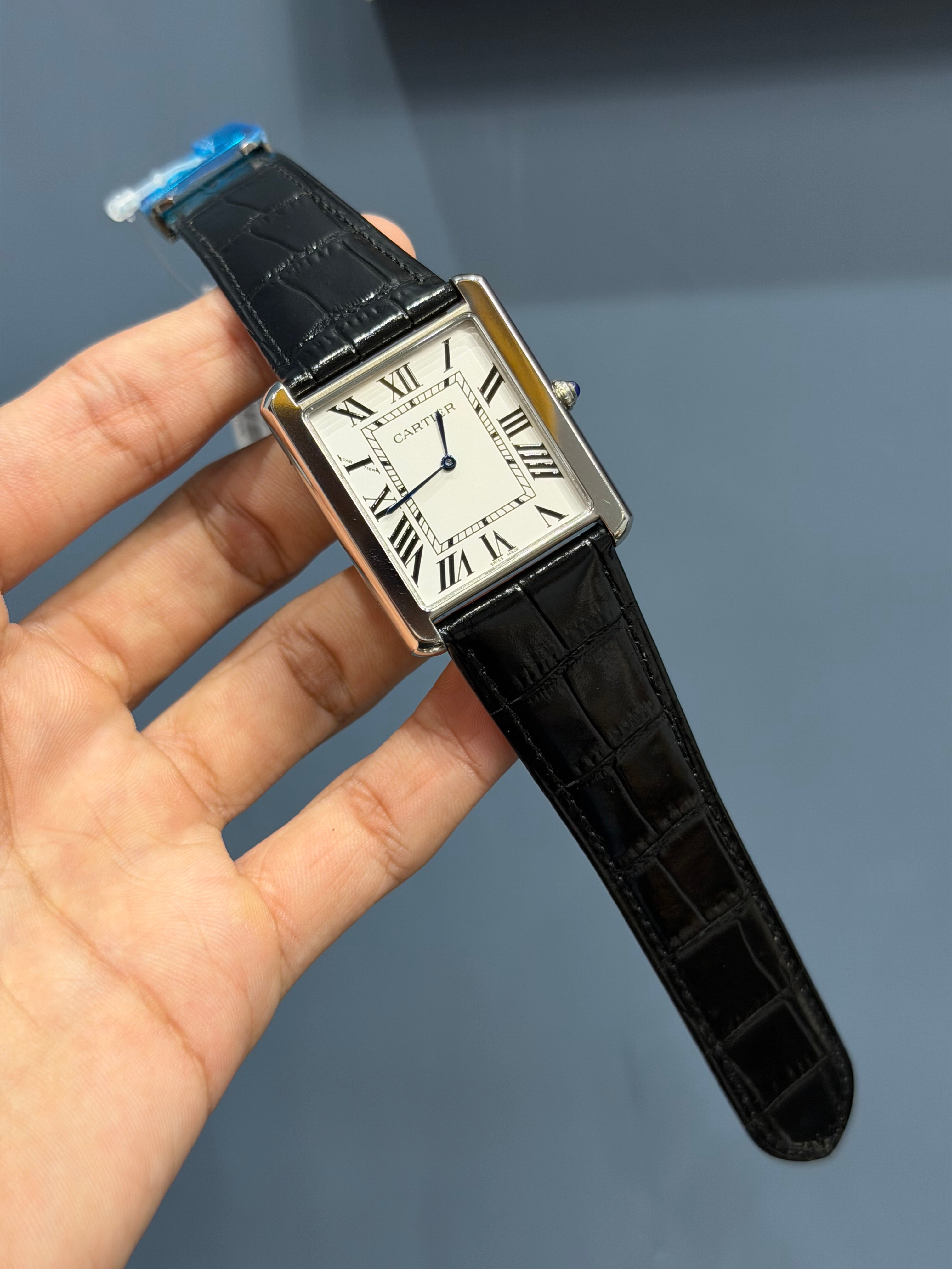 NEW COLLECTION SILVER CASE WITH WHITE DIAL & BLACK LEATHER STRAP WATCH