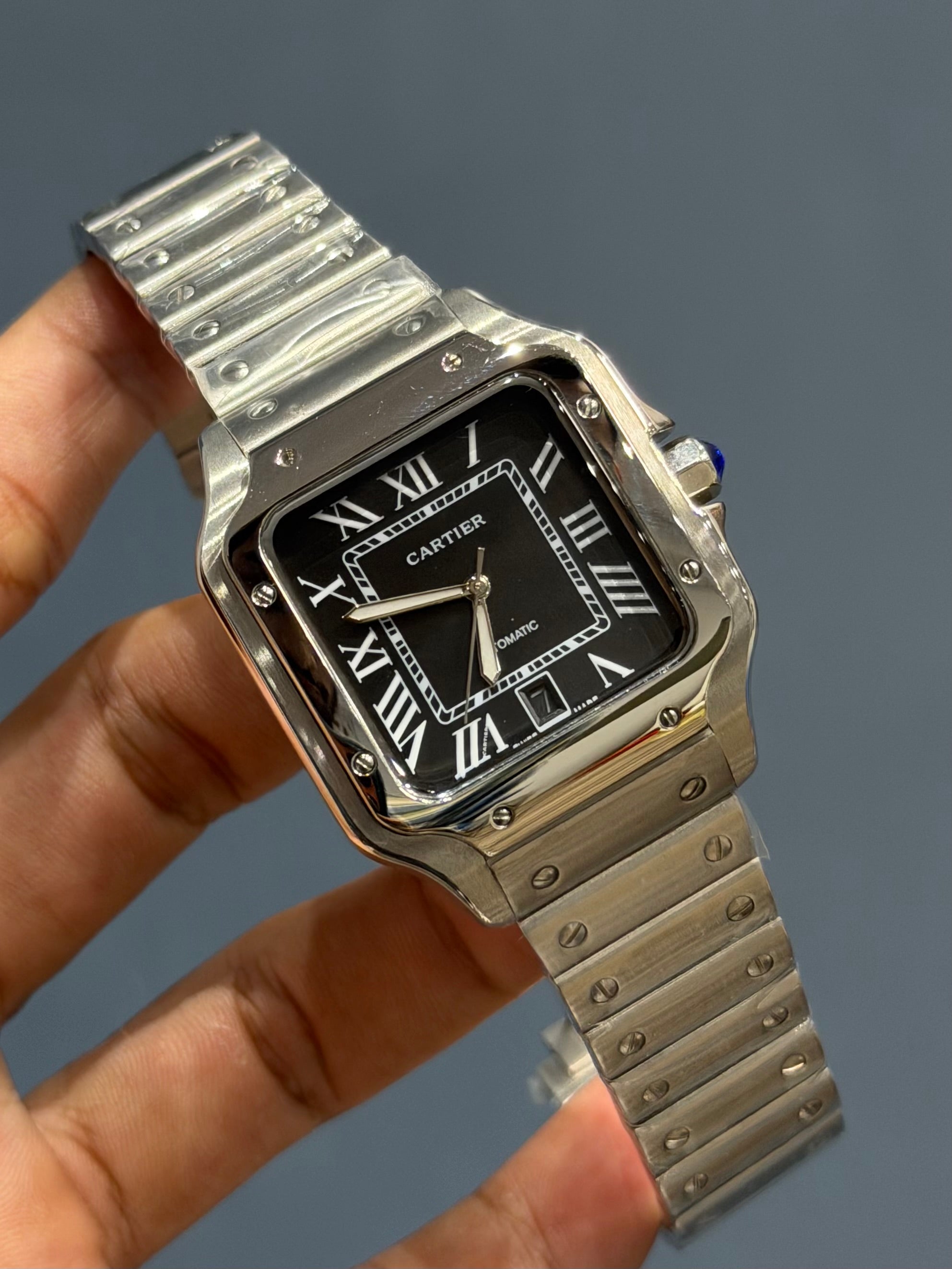 NEW COLLECTION SILVER WITH BLACK DIAL AUTOMATIC WATCH