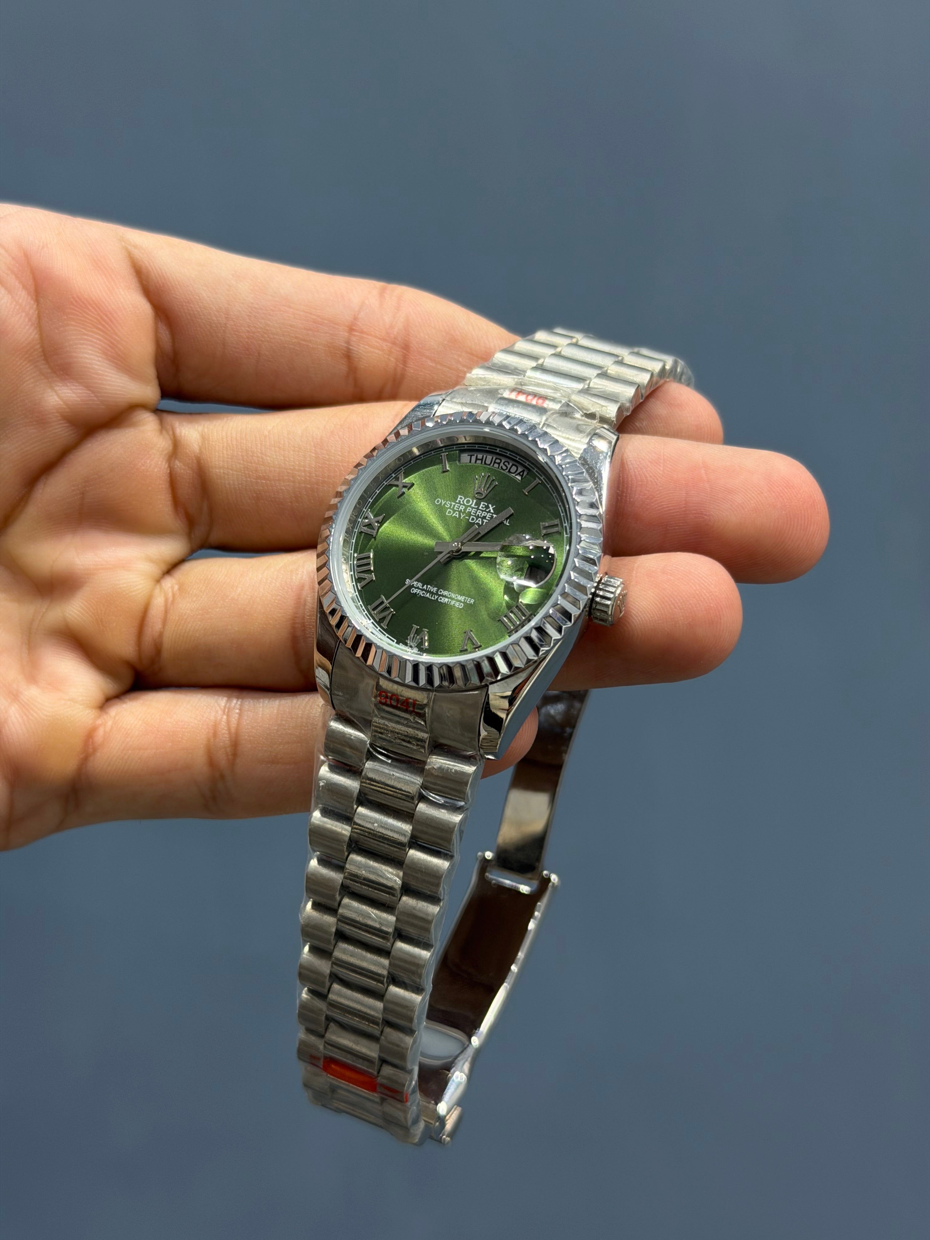 NEW COLLECTION 36 SILVER WITH GREEN DIAL AUTOMATIC WATCH YZ FACTORY
