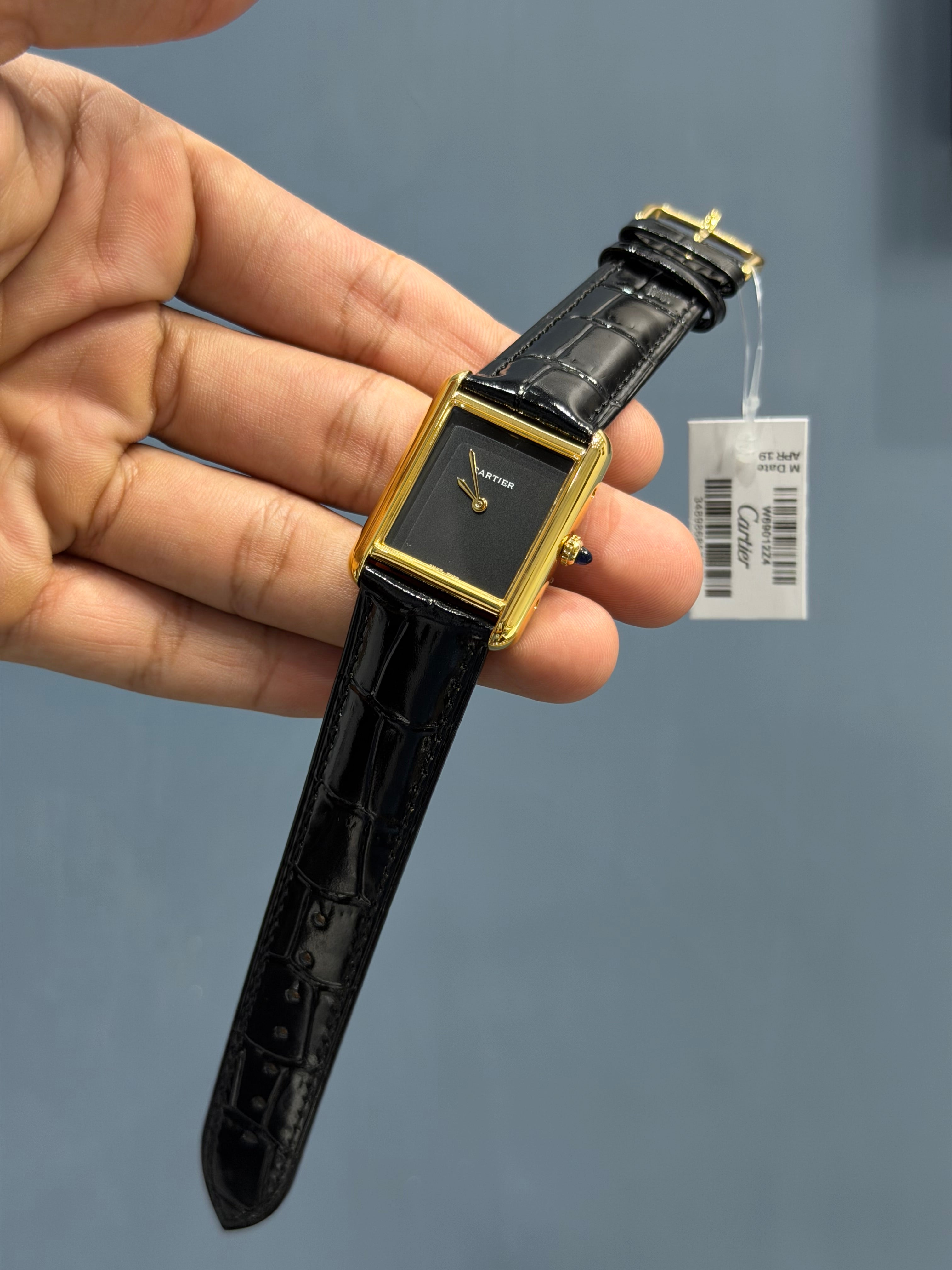 NEW COLLECTION 36MM YELLOW GOLD CASE WITH BLACK DIAL & LEATHER STRAP WATCH