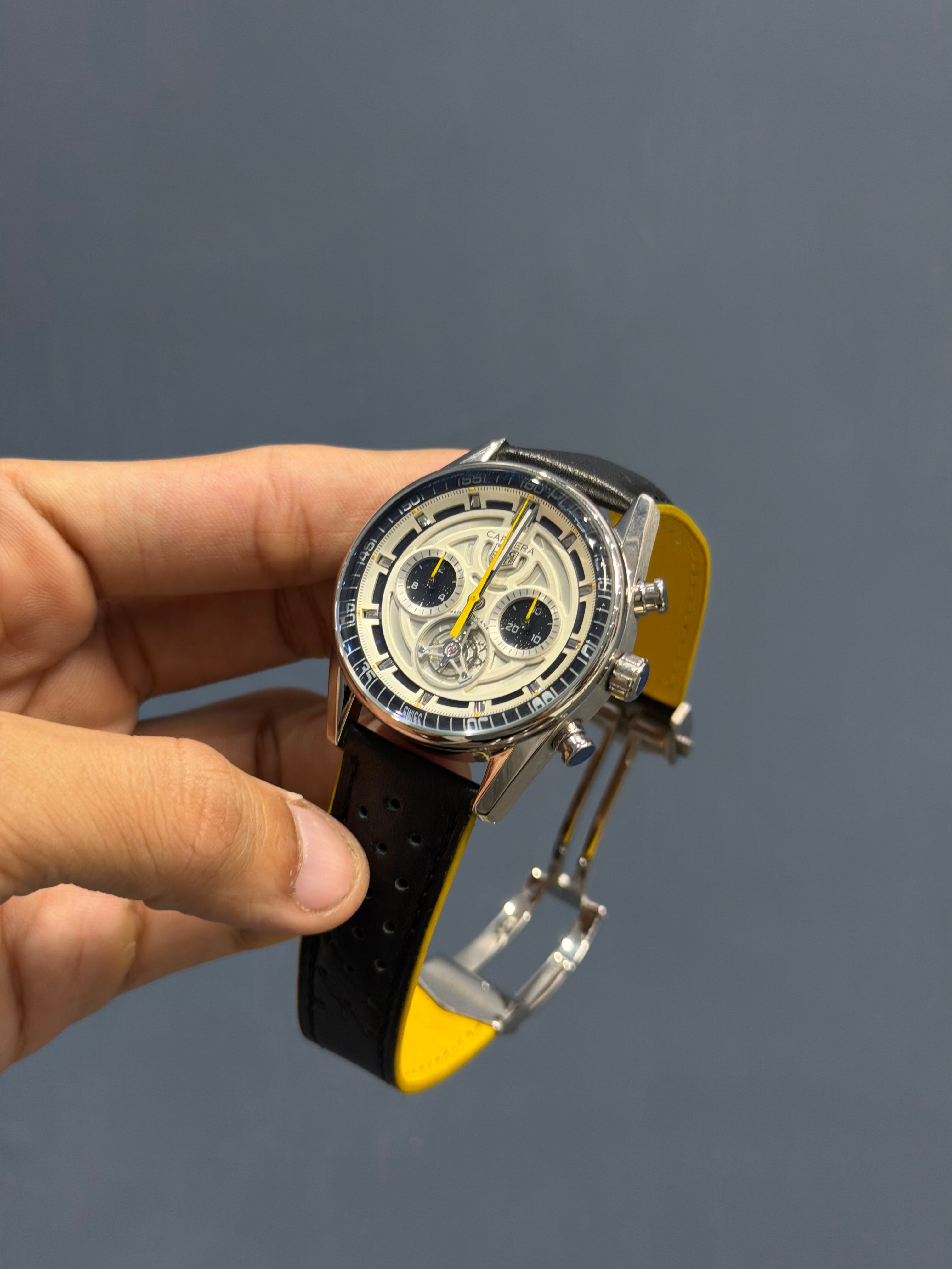 NEW COLLECTION CHRONOGRAPH PENDULUM SILVER WITH WHITE DIAL MENS WATCH
