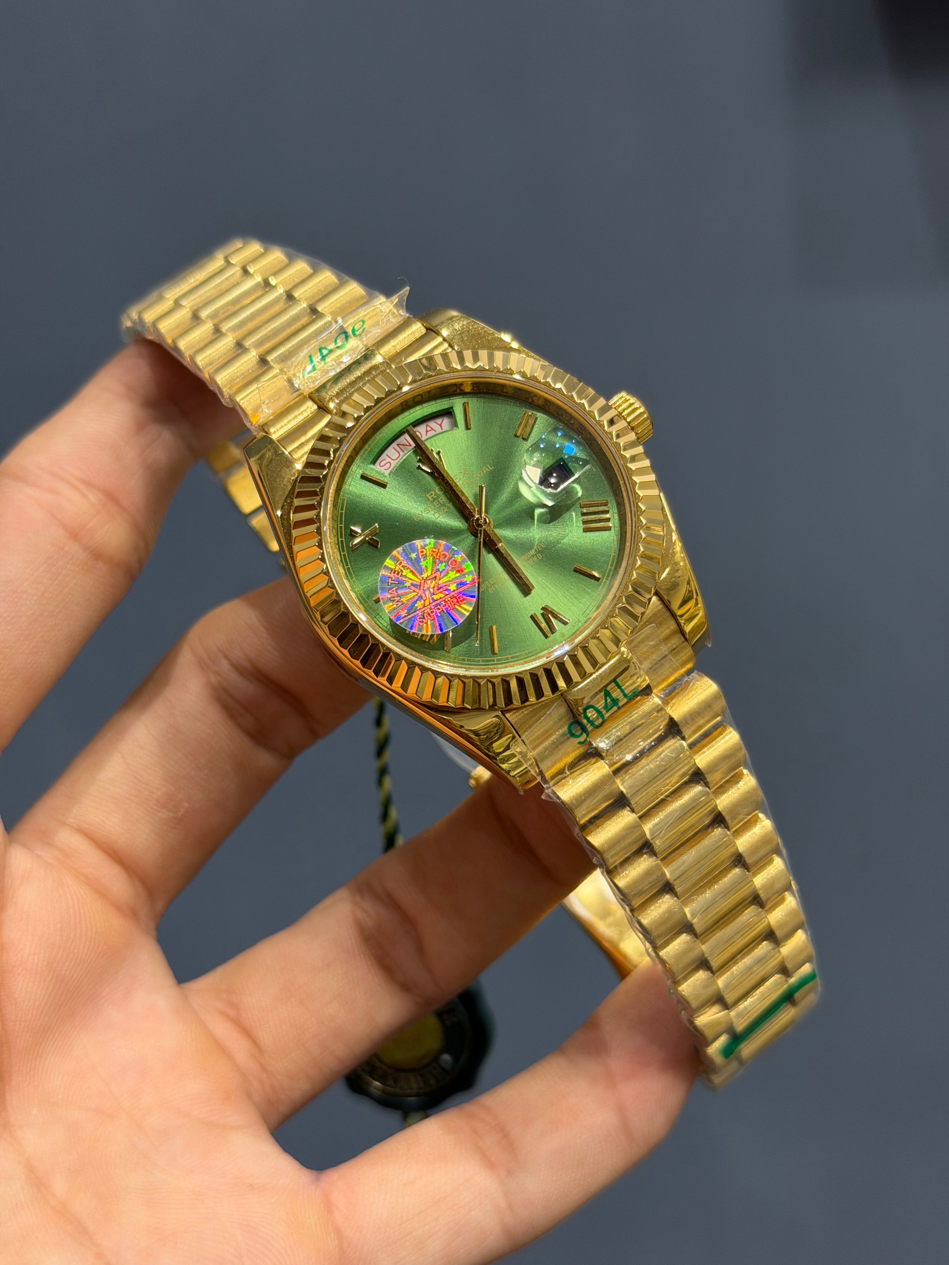 NEW COLLECTION 40MM YELLOW GOLD WITH GREEN DIAL ROMAN FIGURE YZ MADE