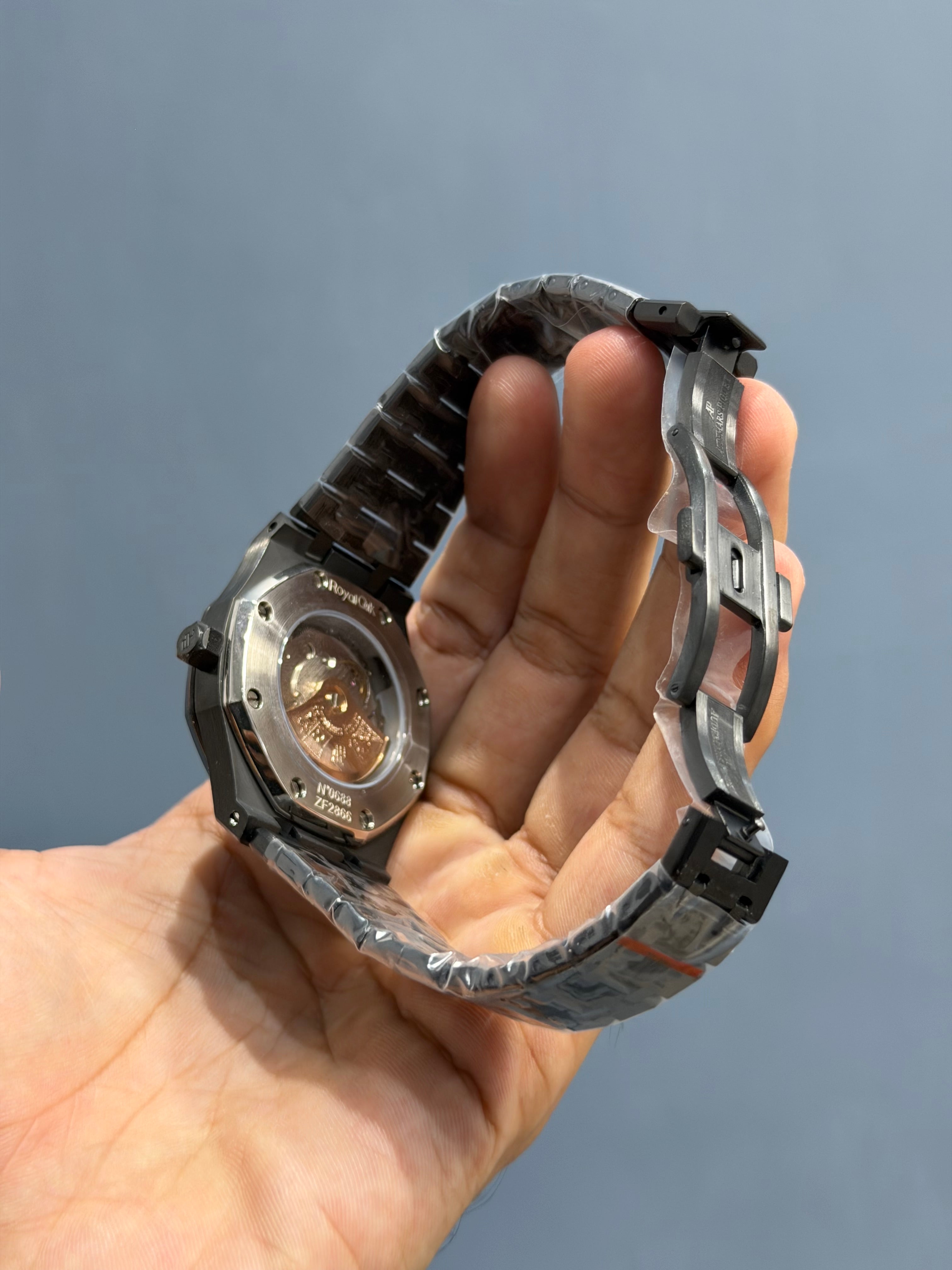 NEW COLLECTION BLACK WITH BLUE DIAL CHAIN WATCH FOR MEN