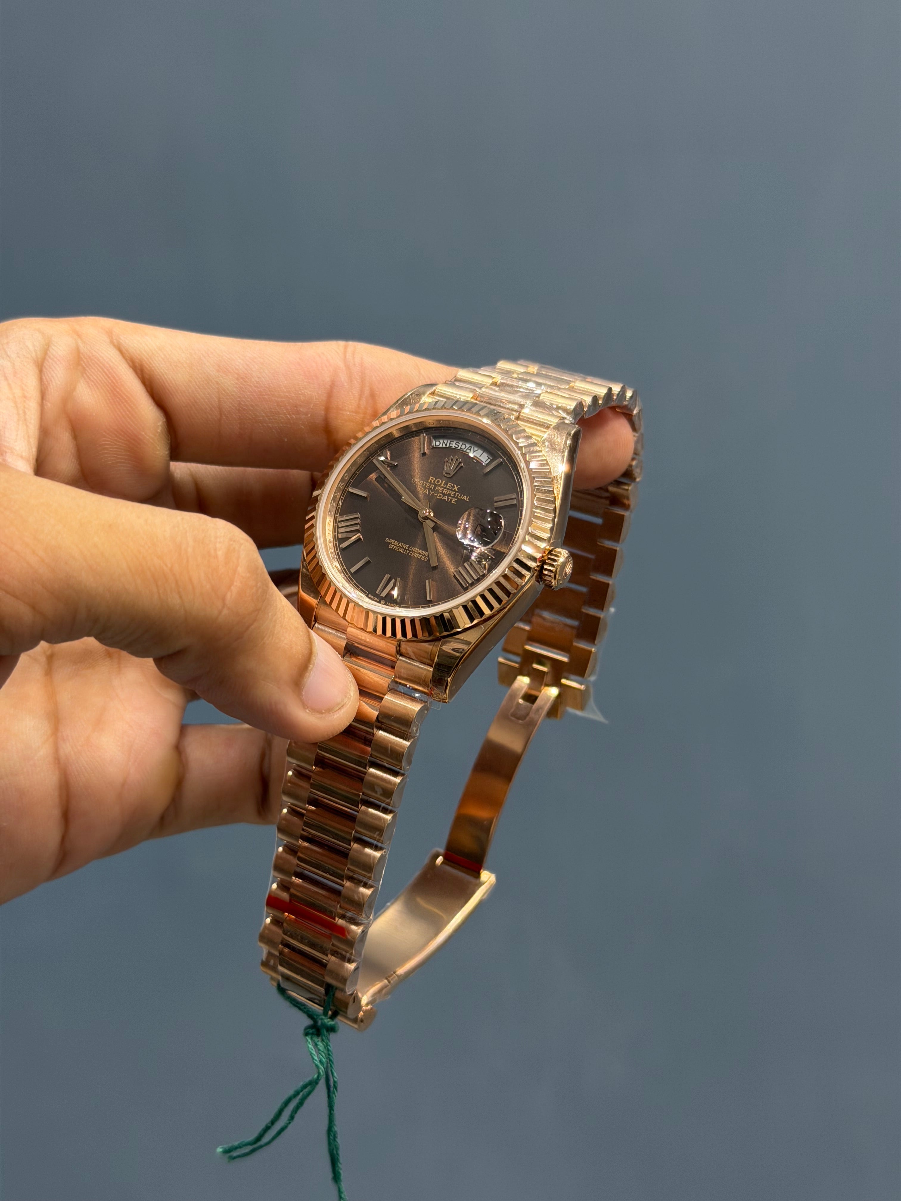 NEW COLLECTION 40 ROSE GOLD WITH CHOCO DIAL & FLUTED BEZEL AUTOMATIC WATCH BP MADE