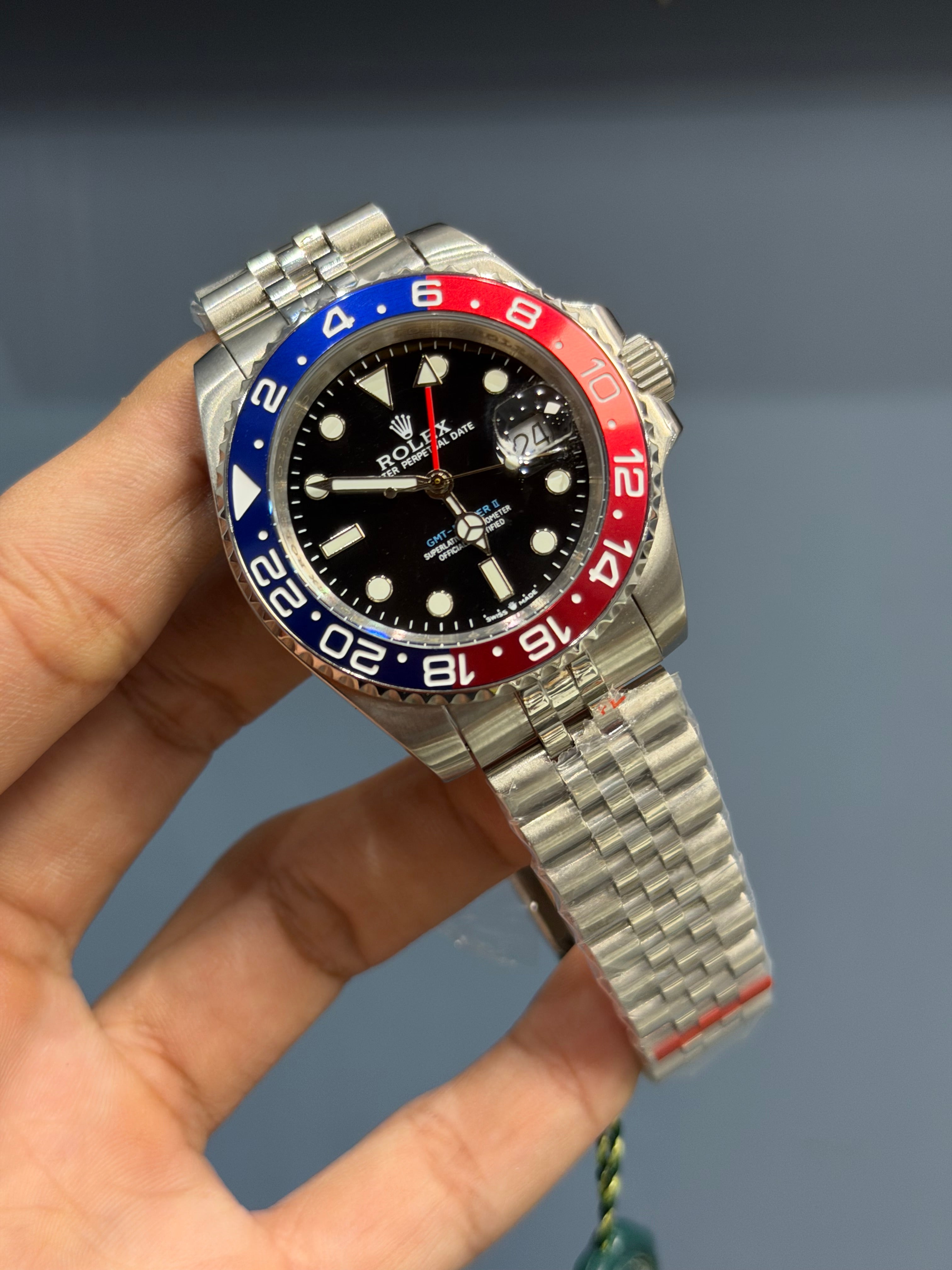 NEW COLLECTION 40 SILVER WITH BLACK DIAL & PEPSI BEZEL AUTOMATIC WATCH YZ FACTORY