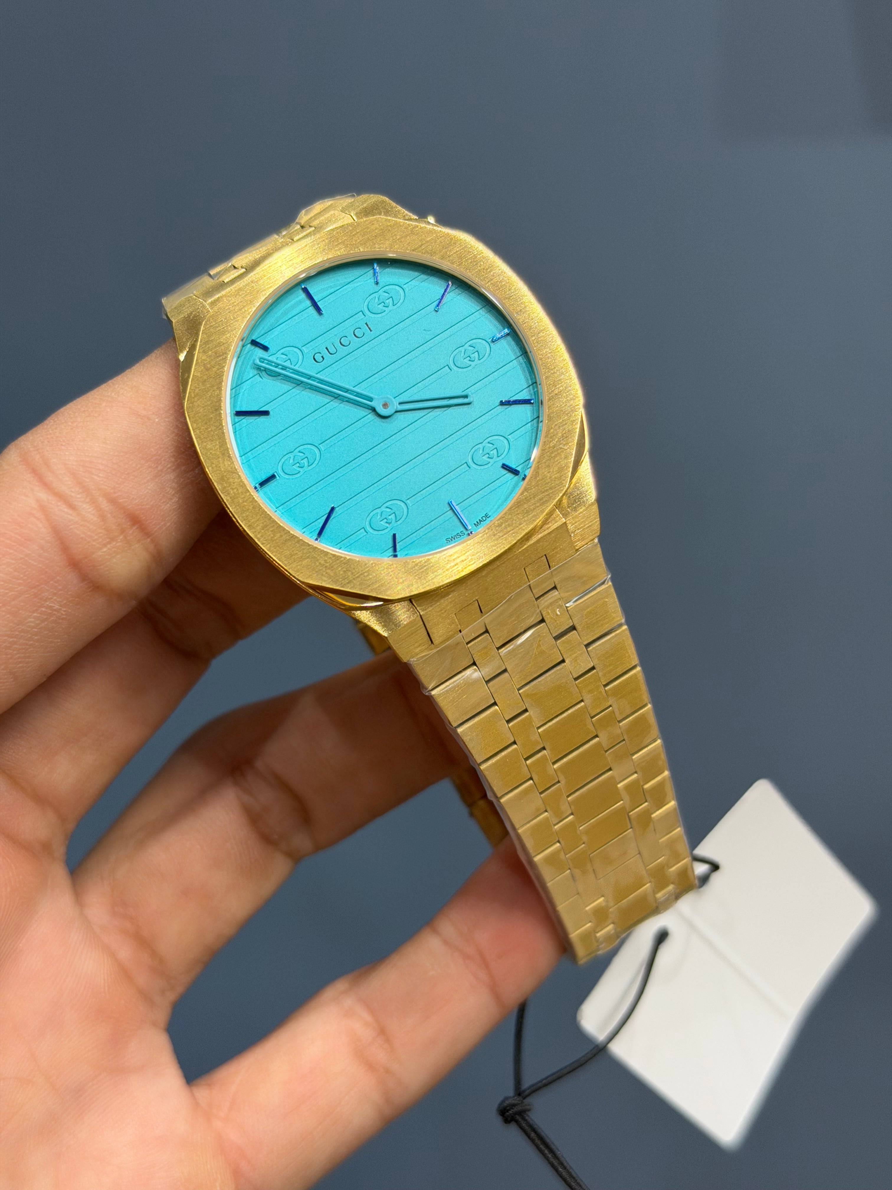 NEW COLLECTION YELLOW GOLD WITH TIFFANY DIAL SLIM WATCH