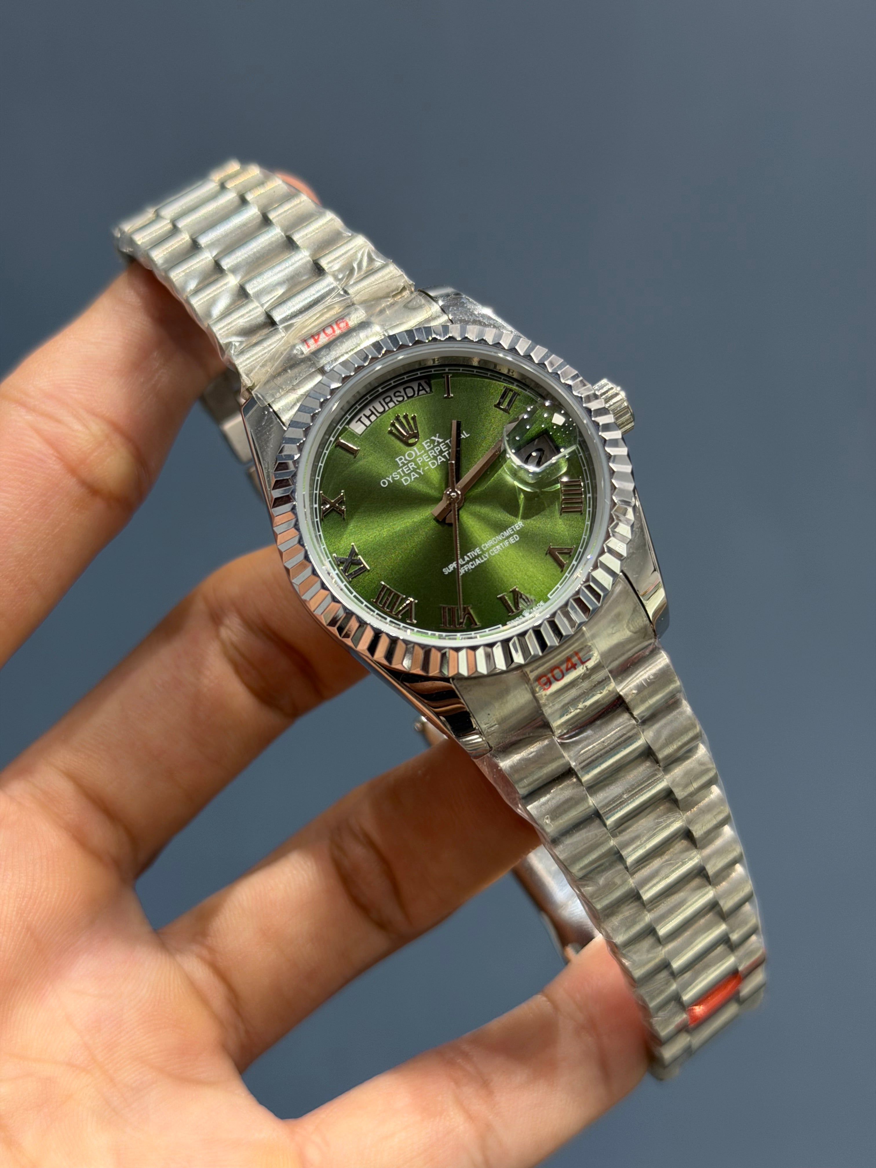 NEW COLLECTION 36 SILVER WITH GREEN DIAL AUTOMATIC WATCH YZ FACTORY