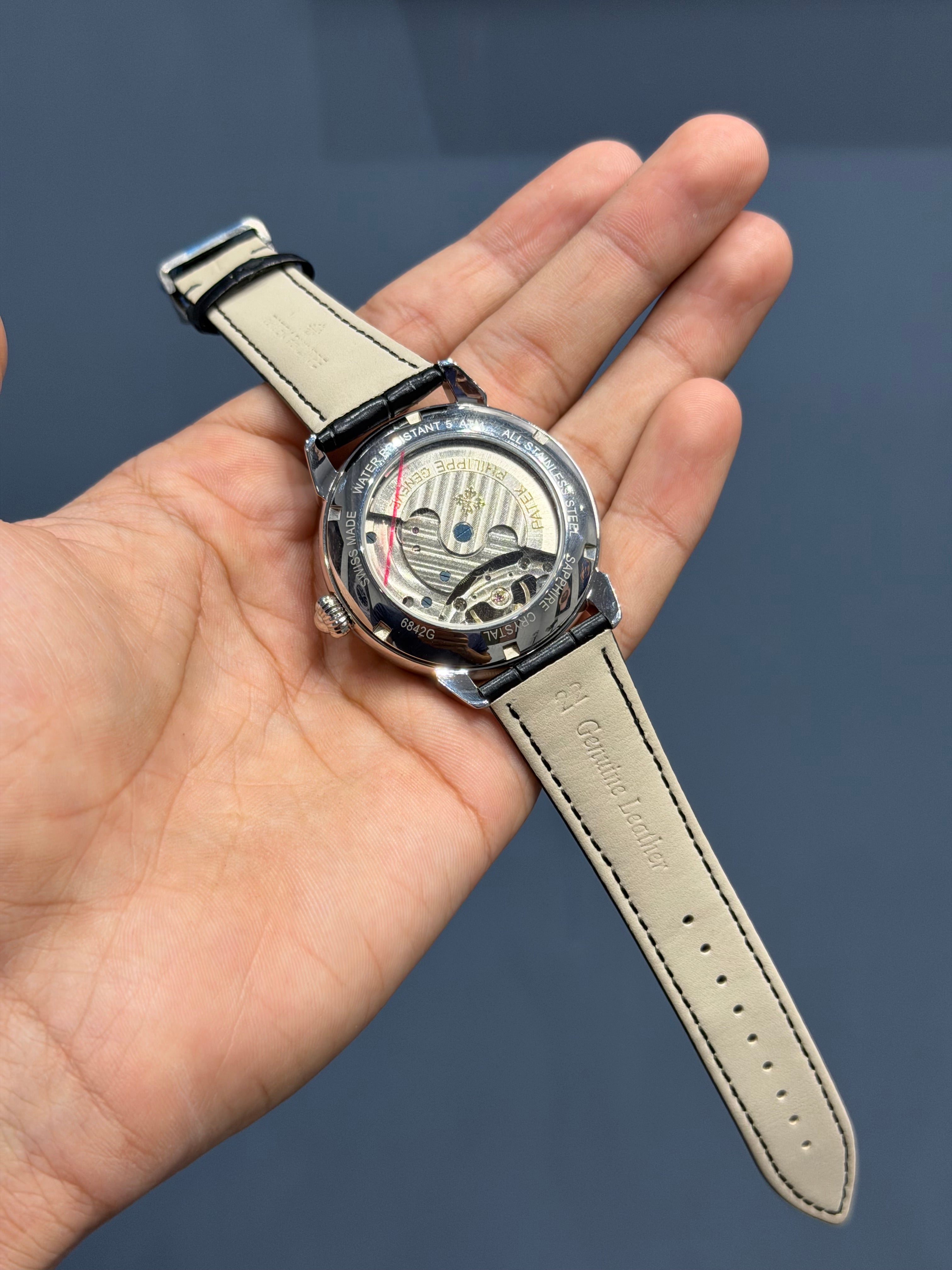 NEW COLLECTION TOURBILLON ROSE CASE WITH BLACK DIAL & BLACK LEATHER STRAP