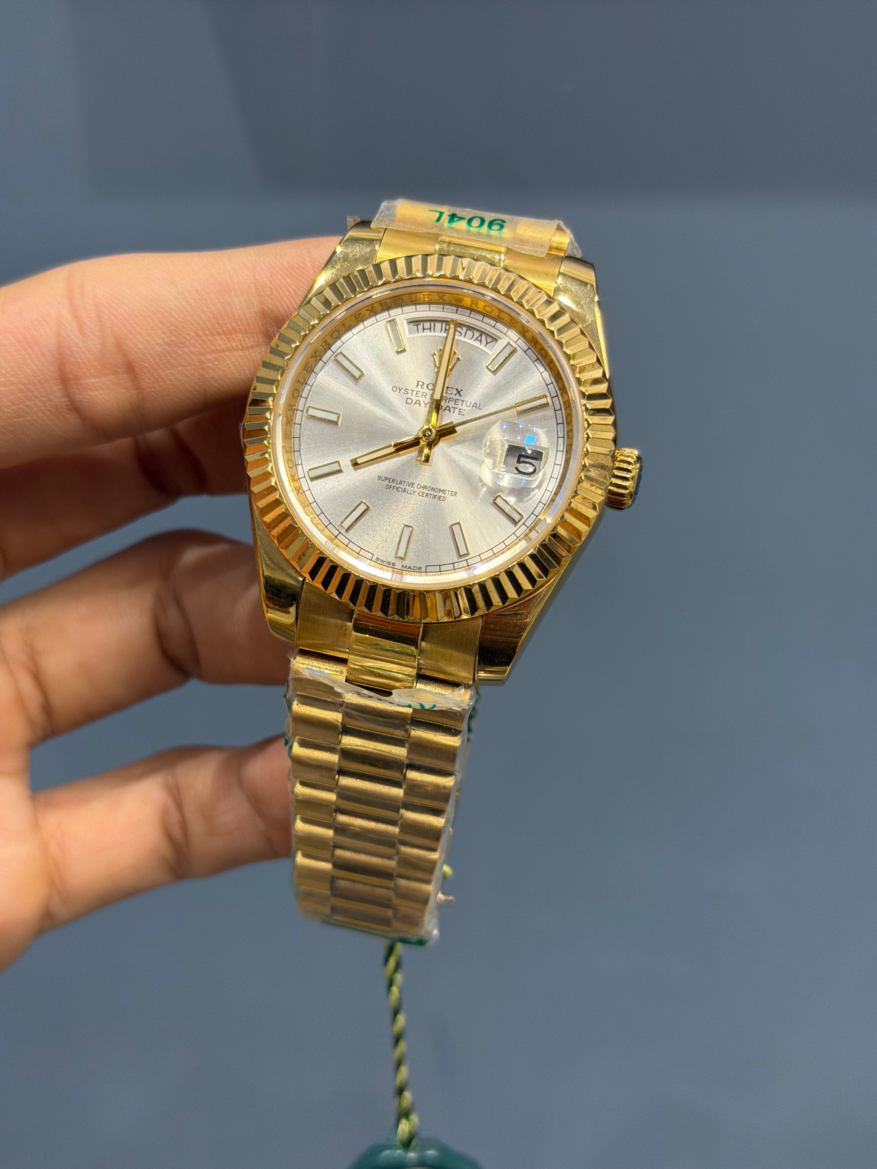 NEW COLLECTION 41 YELLOW GOLD  WITH WHITE INDEX DIAL AUTOMATIC WATCH ZR FACTORY