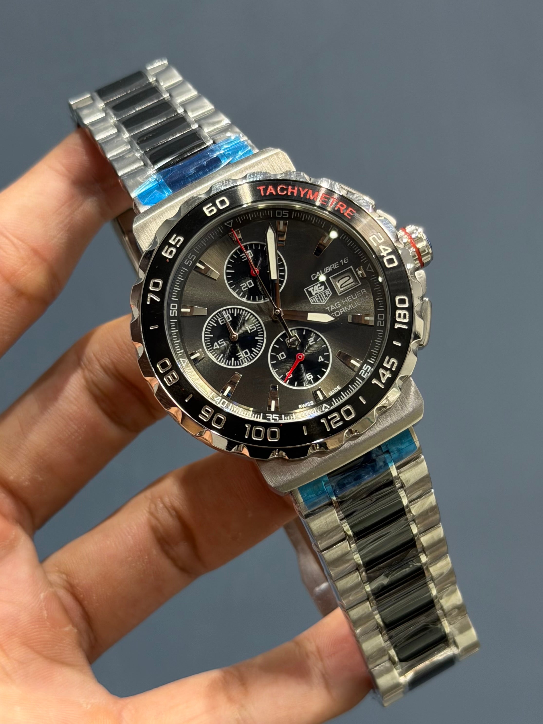 NEW COLLECTION CALIBRE 16 CHRONOGRAPH TWOTONE BLACK WITH BLACK DIAL & BEZEL