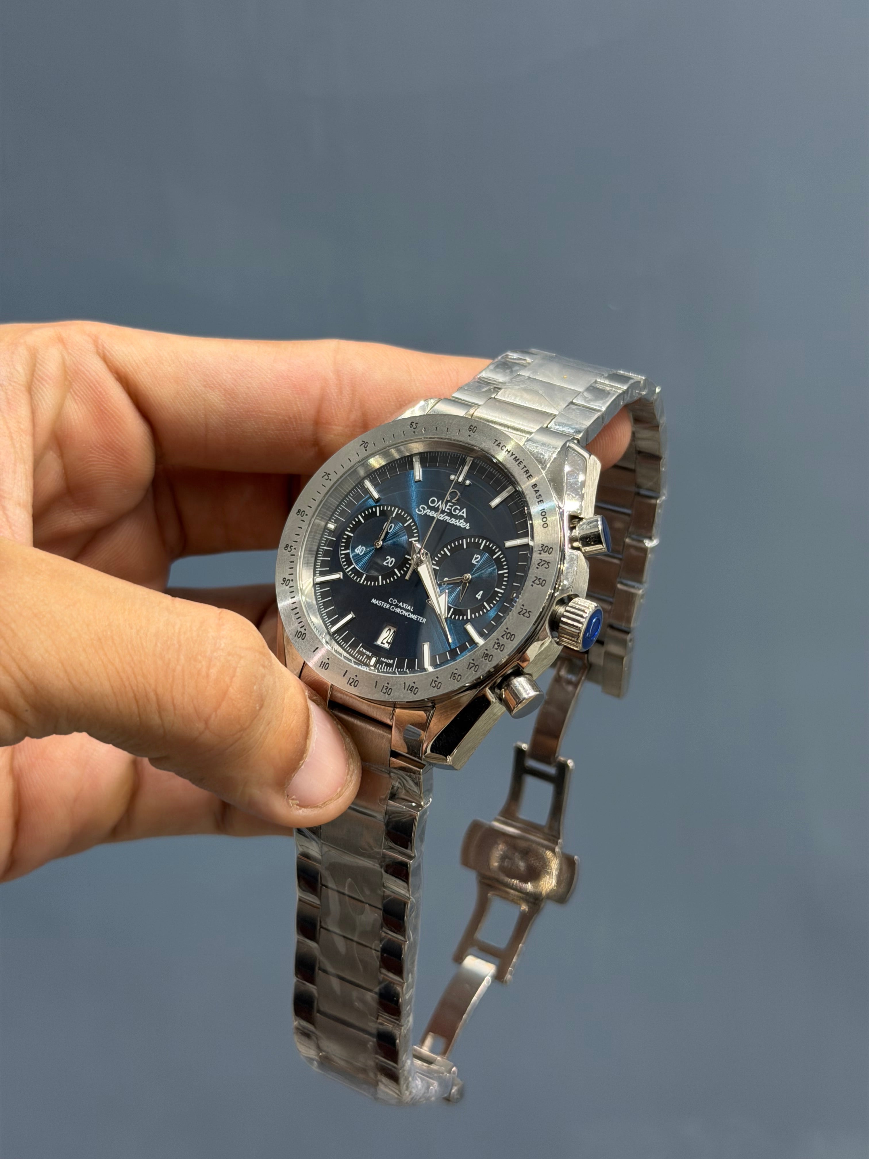 NEW COLLECTION CHRONOGRAPH SILVER CASE WITH BLUE DIAL WATCH