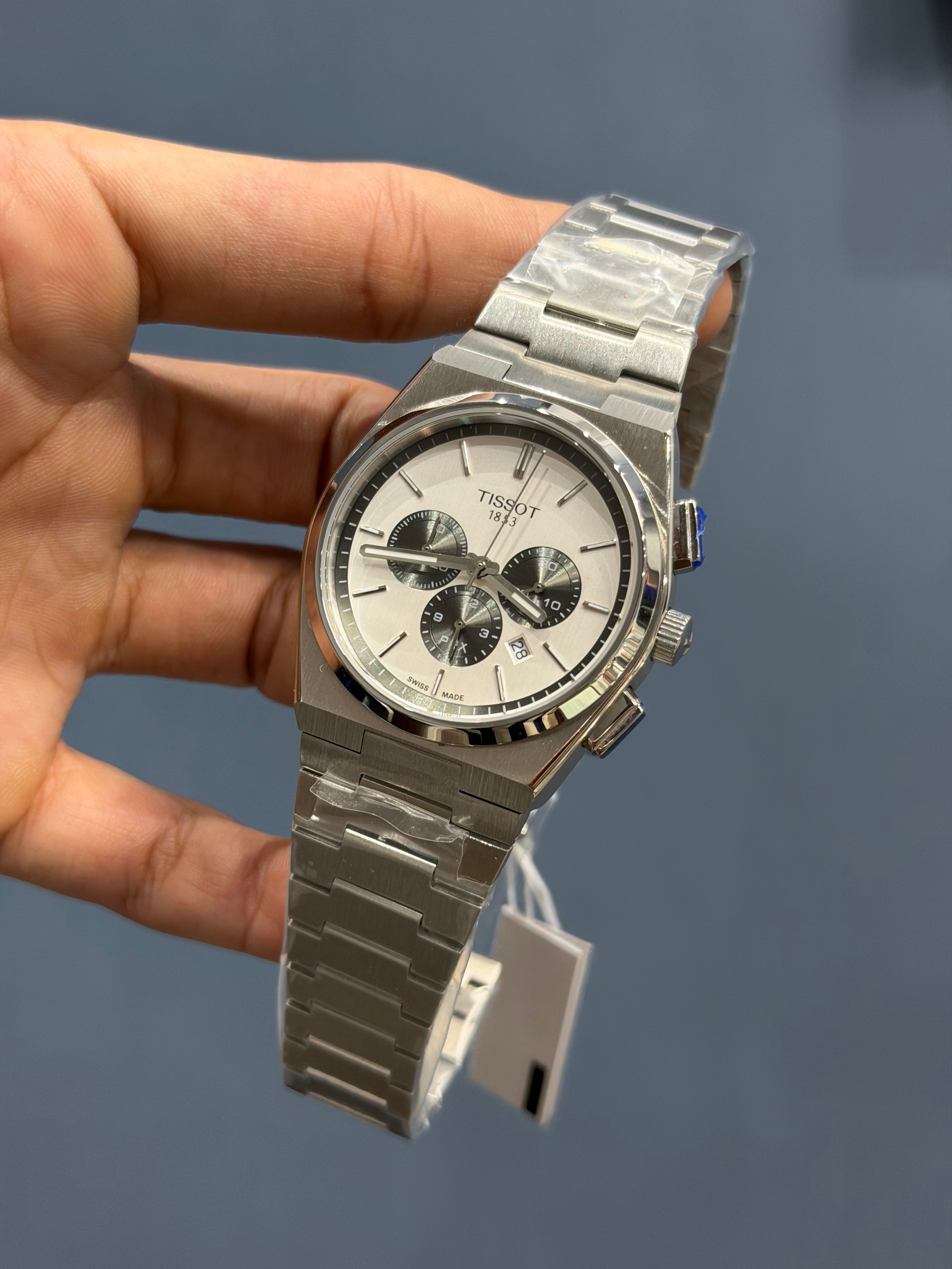 NEW COLLECTION CHRONO PRX SILVER WITH WHITE DIAL WATCH