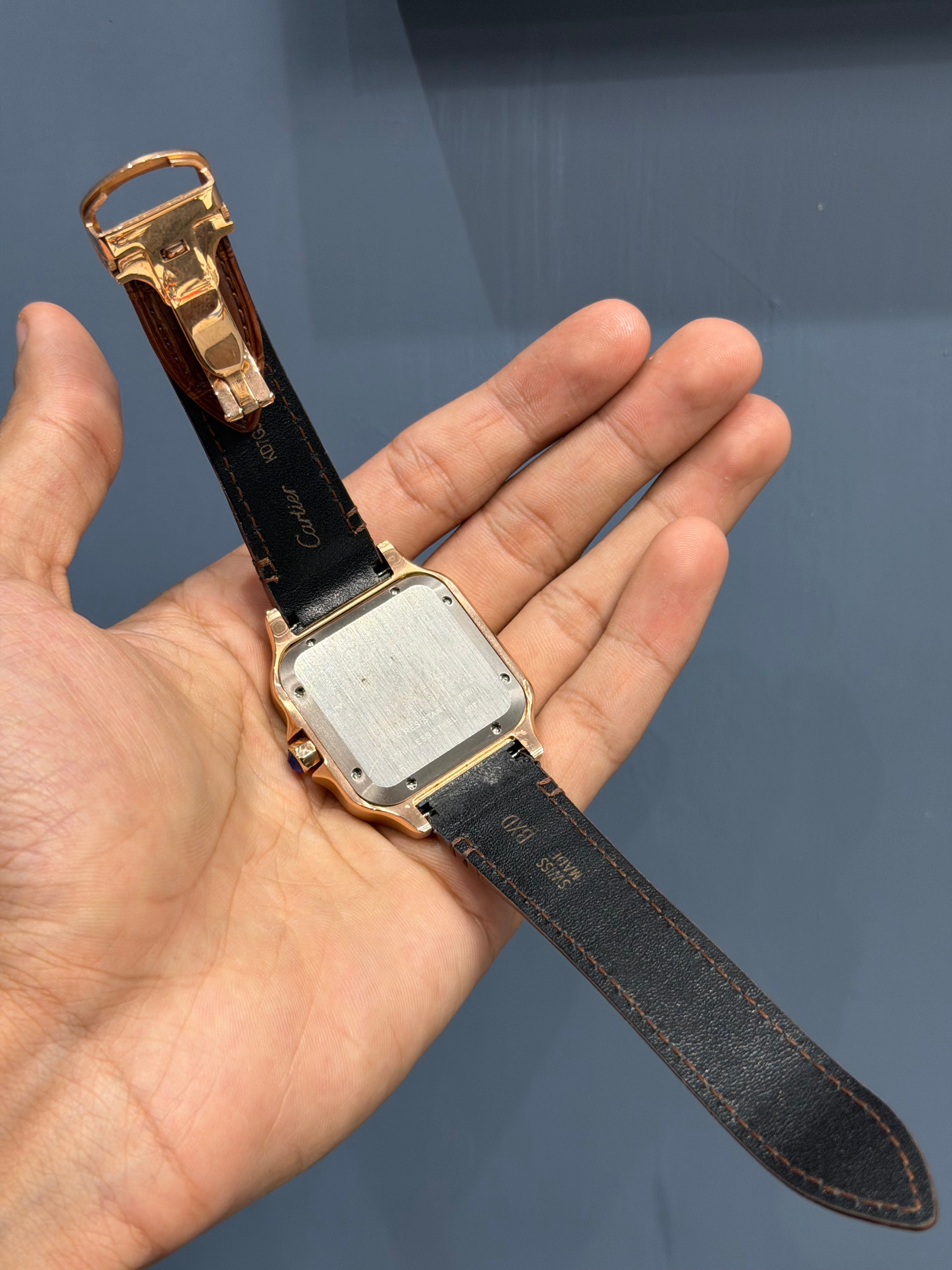 NEW COLLECTION ROSE CASE WITH WHITE DIAL & BROWN LEATHER STRAP