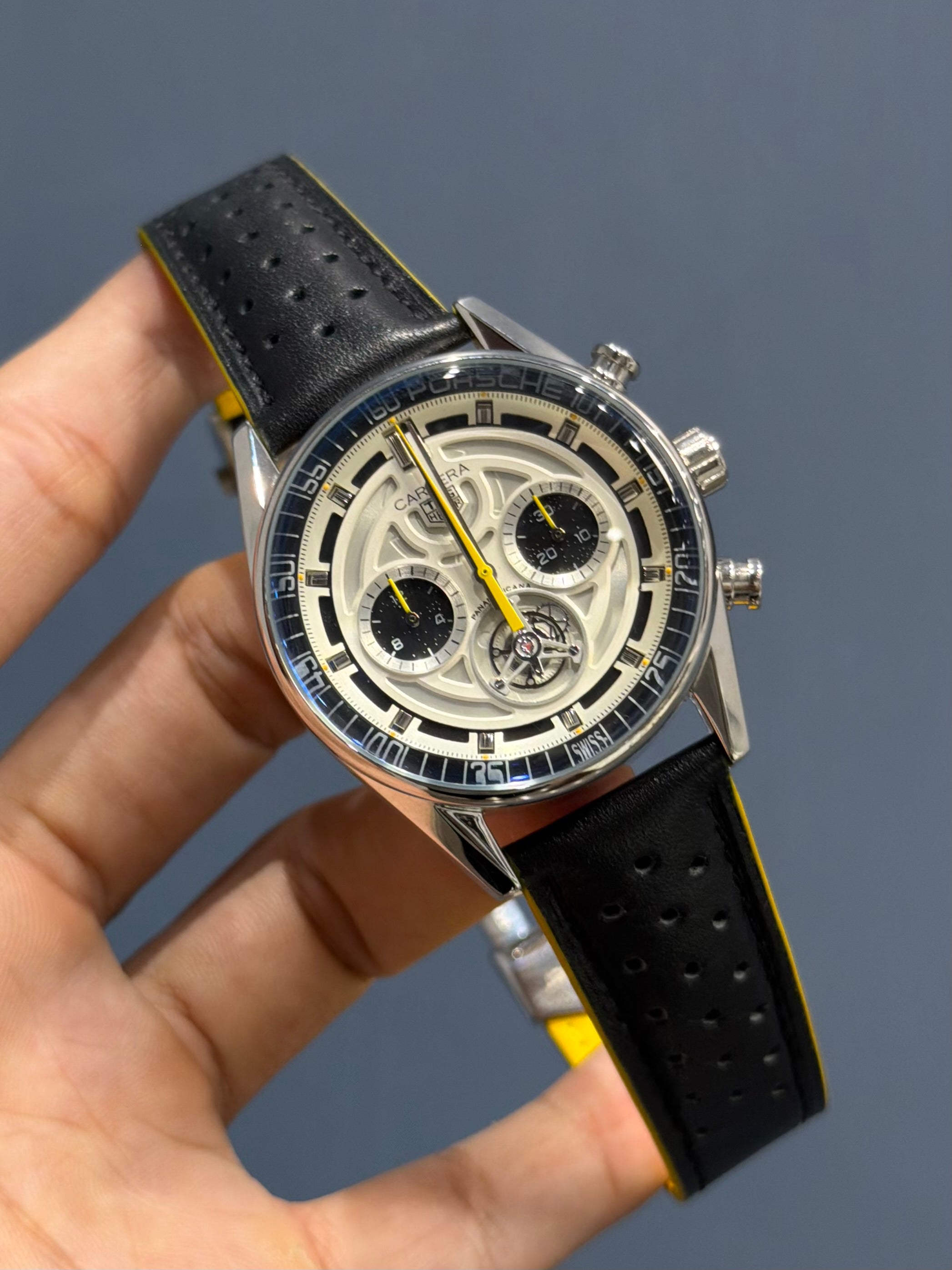 NEW COLLECTION CHRONOGRAPH PENDULUM SILVER WITH WHITE DIAL MENS WATCH