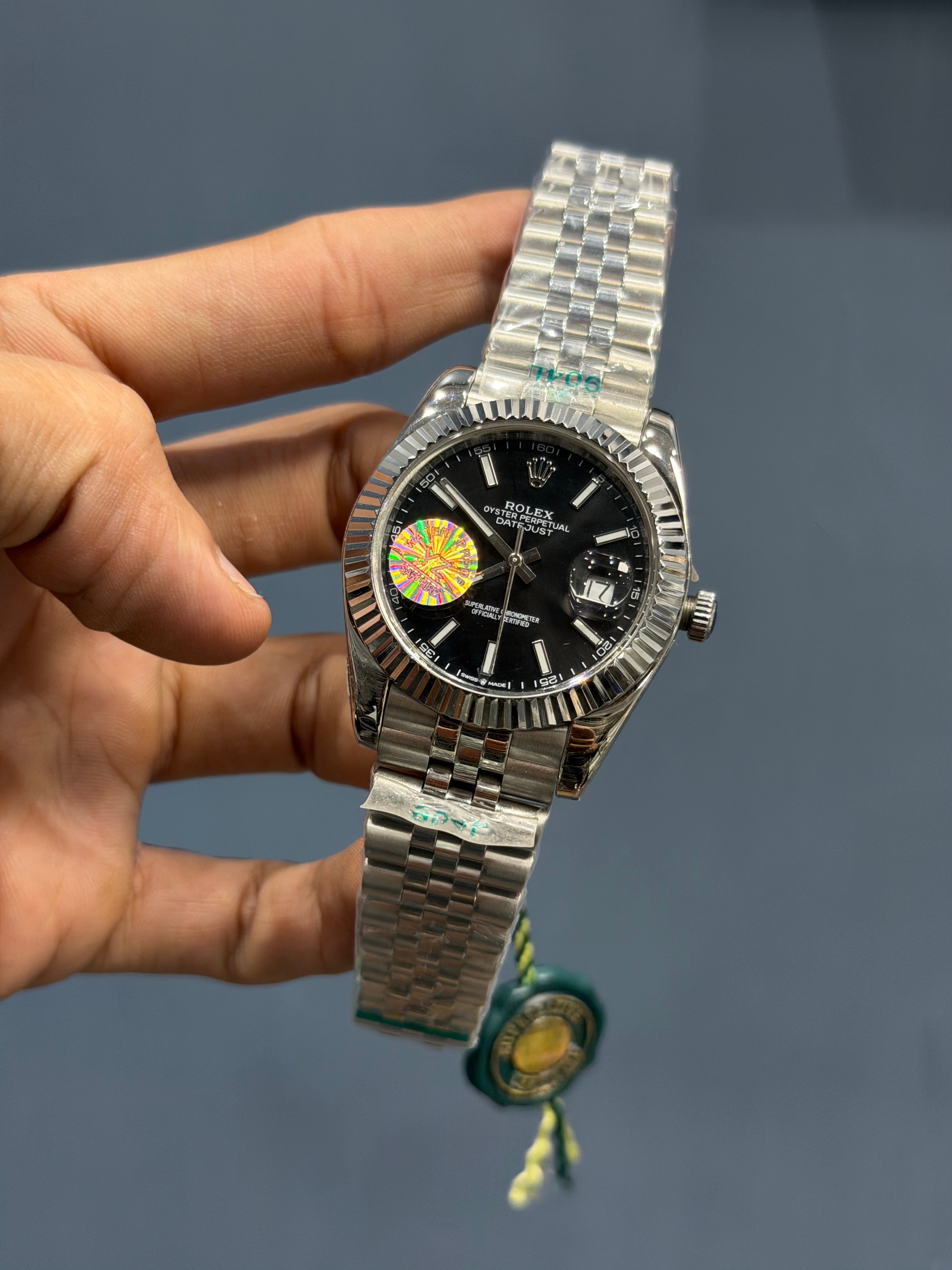 NEW COLLECTION 40 SILVER WITH BLACK DIAL AUTOMATIC WATCH YZ MADE