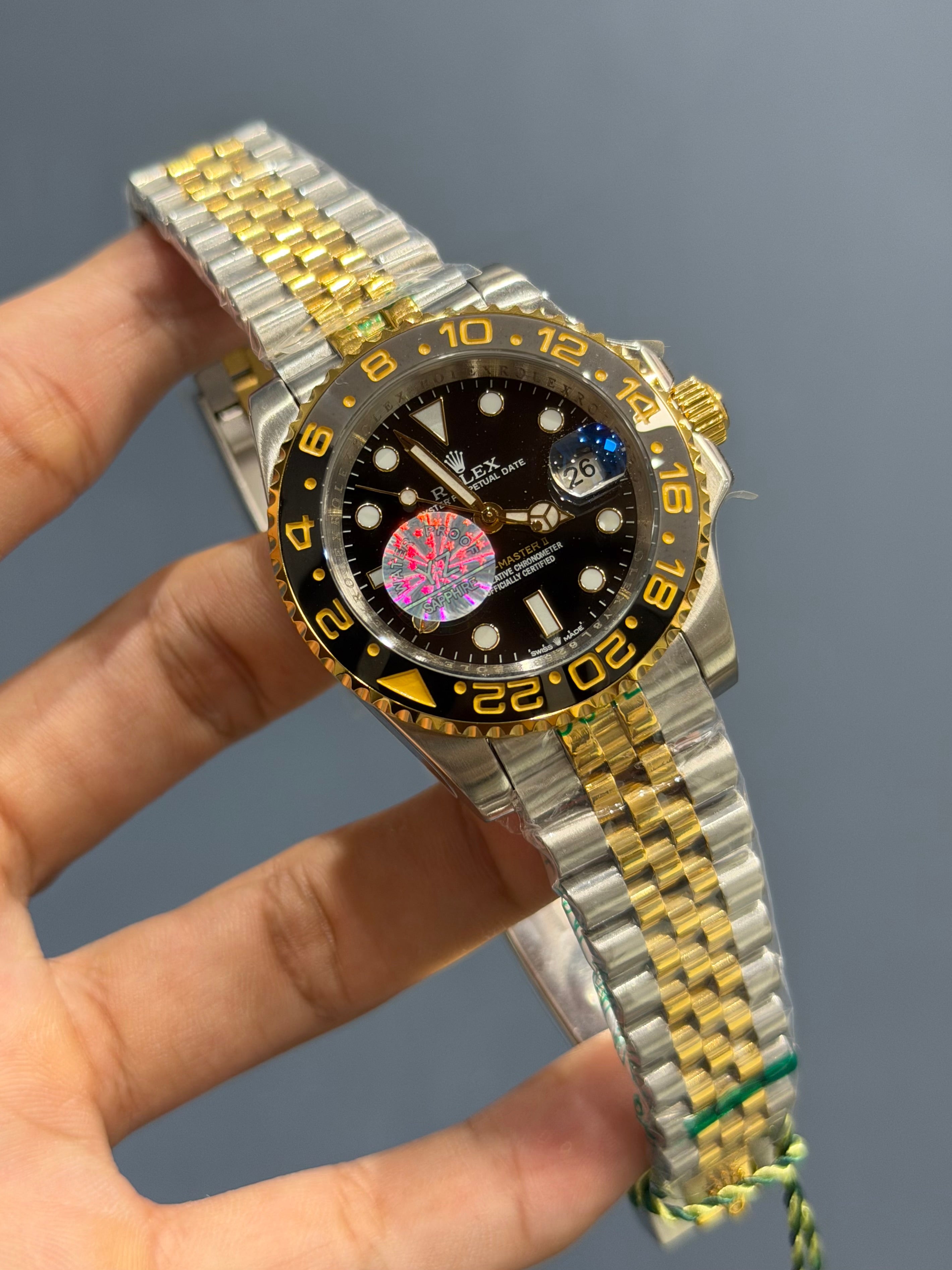 NEW COLLECTION GMT 40 TWO TONE YELLOW GOLD WITH BLACK DIAL & YZ FACTORY