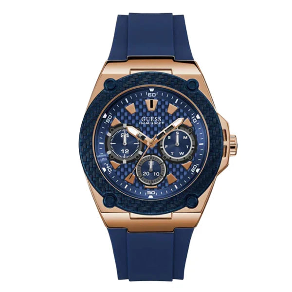 Guess Men’s Quartz Silicone Strap Blue Dial 46mm Watch W1049G2