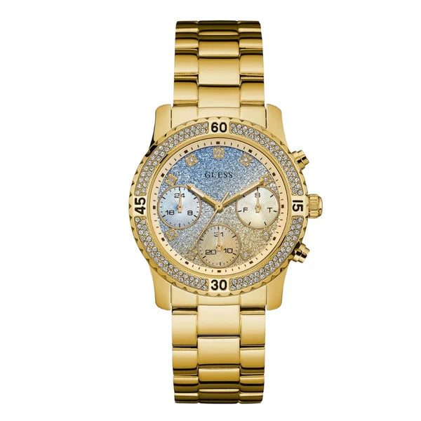 Guess Women’s Quartz Gold Stainless Steel Multicolour Dial 38mm Watch W0774L2