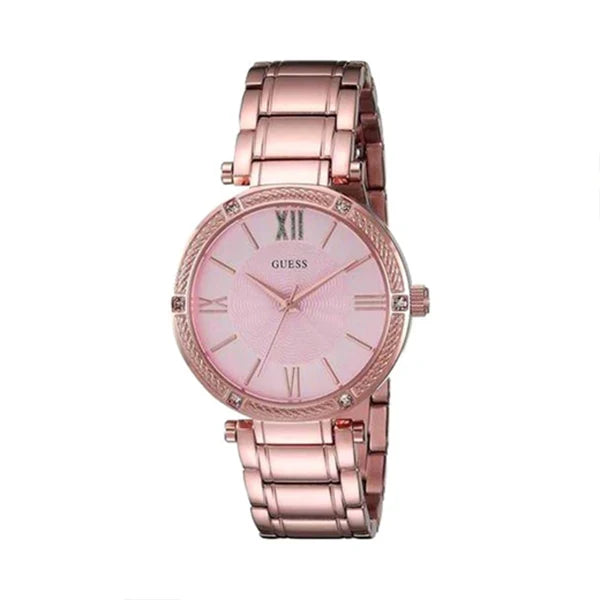 Guess Women’s Quartz Rose Gold Stainless Steel Pink Dial 36mm Watch W0636L2
