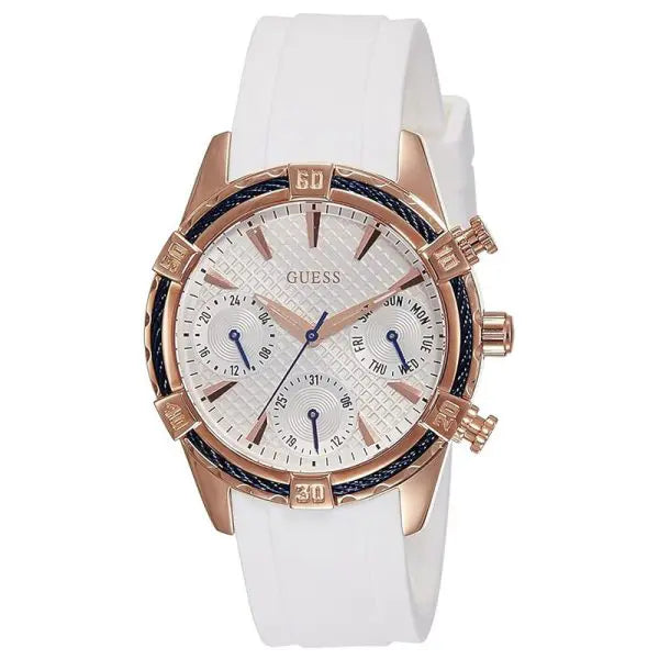 Guess Women’s Quartz White Silicon Strap White Dial 36mm Watch W0562L1
