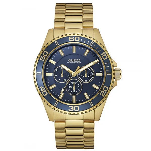 Guess Men’s Quartz Stainless Steel Blue Dial 44mm Watch W0172G5