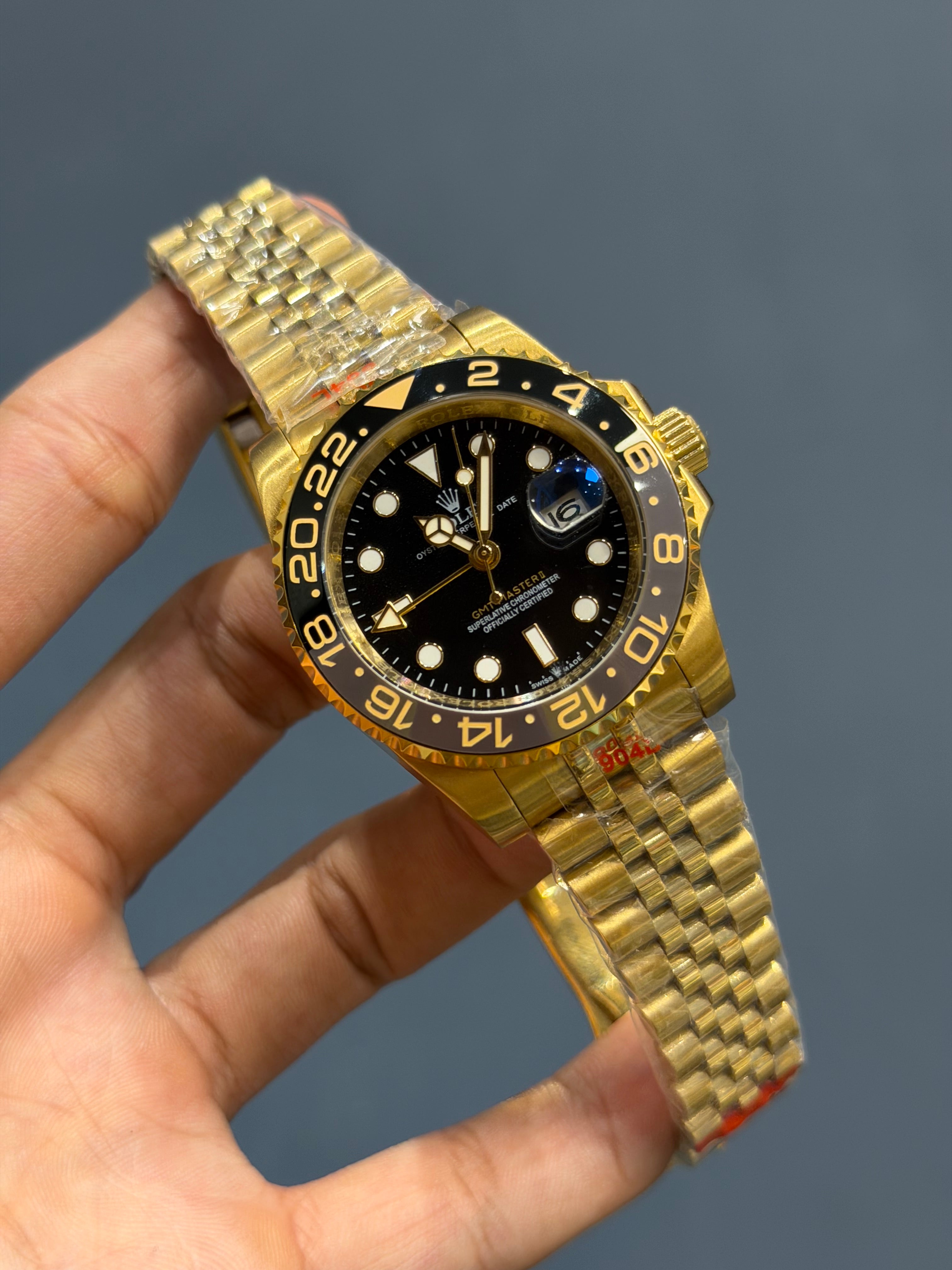 NEW COLLECTION GMT 40 YELLOW GOLD WITH BLACK DIAL & ZR FACTORY