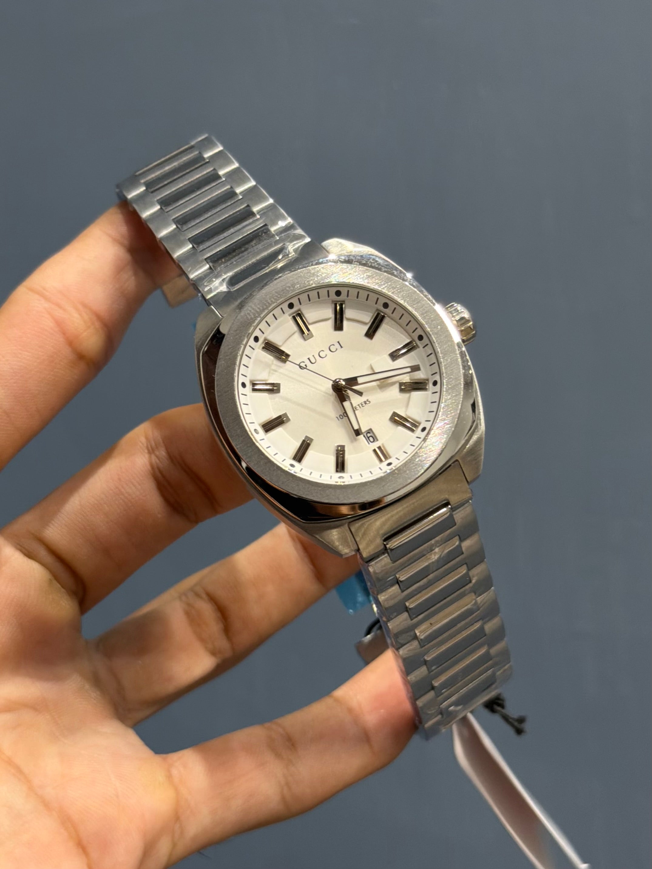 NEW COLLECTION SILVER WITH WHITE DIAL CHAIN WATCH