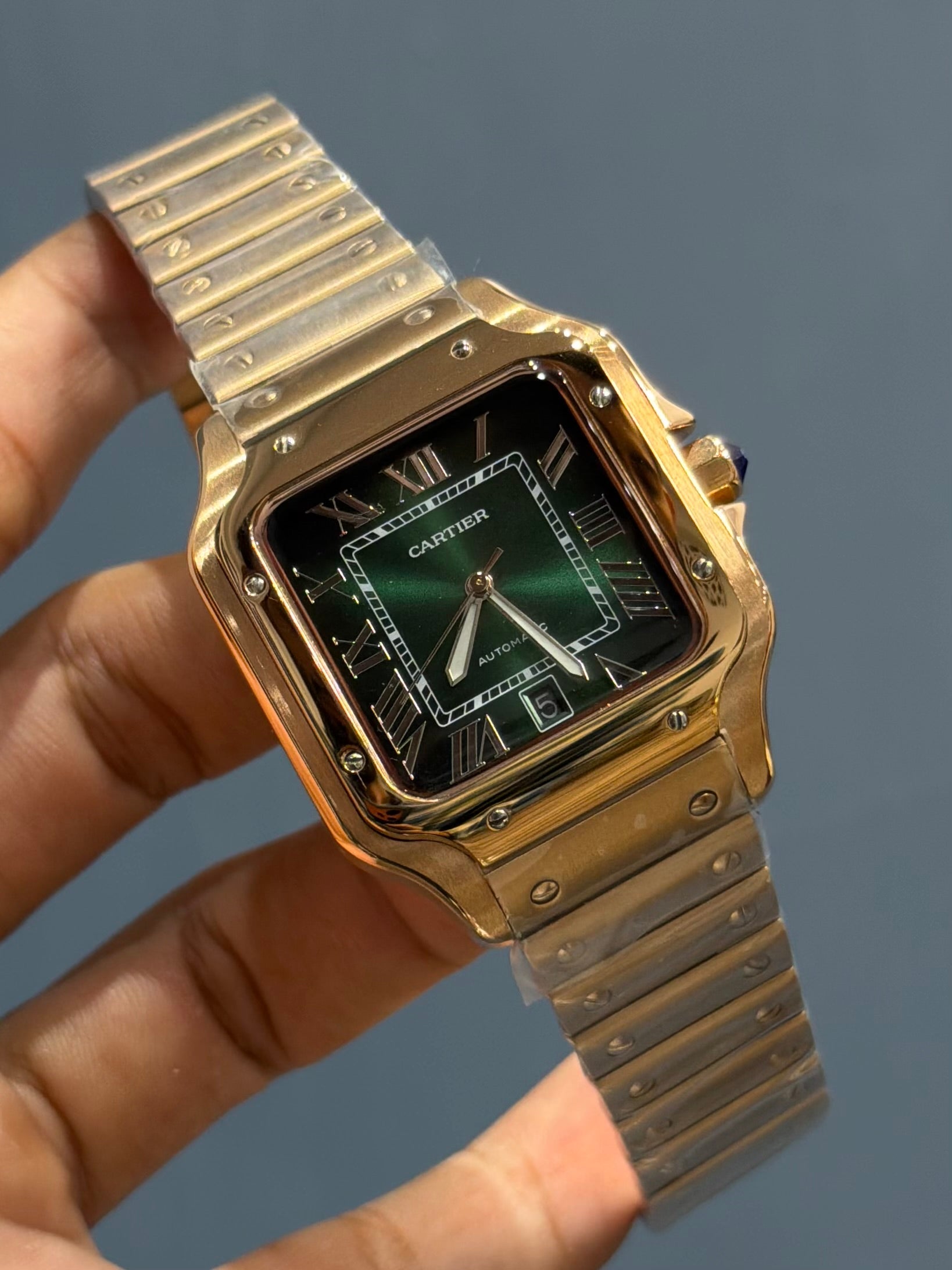 NEW COLLECTION ROSE GOLD WITH GREEN DIAL AUTOMATIC WATCH