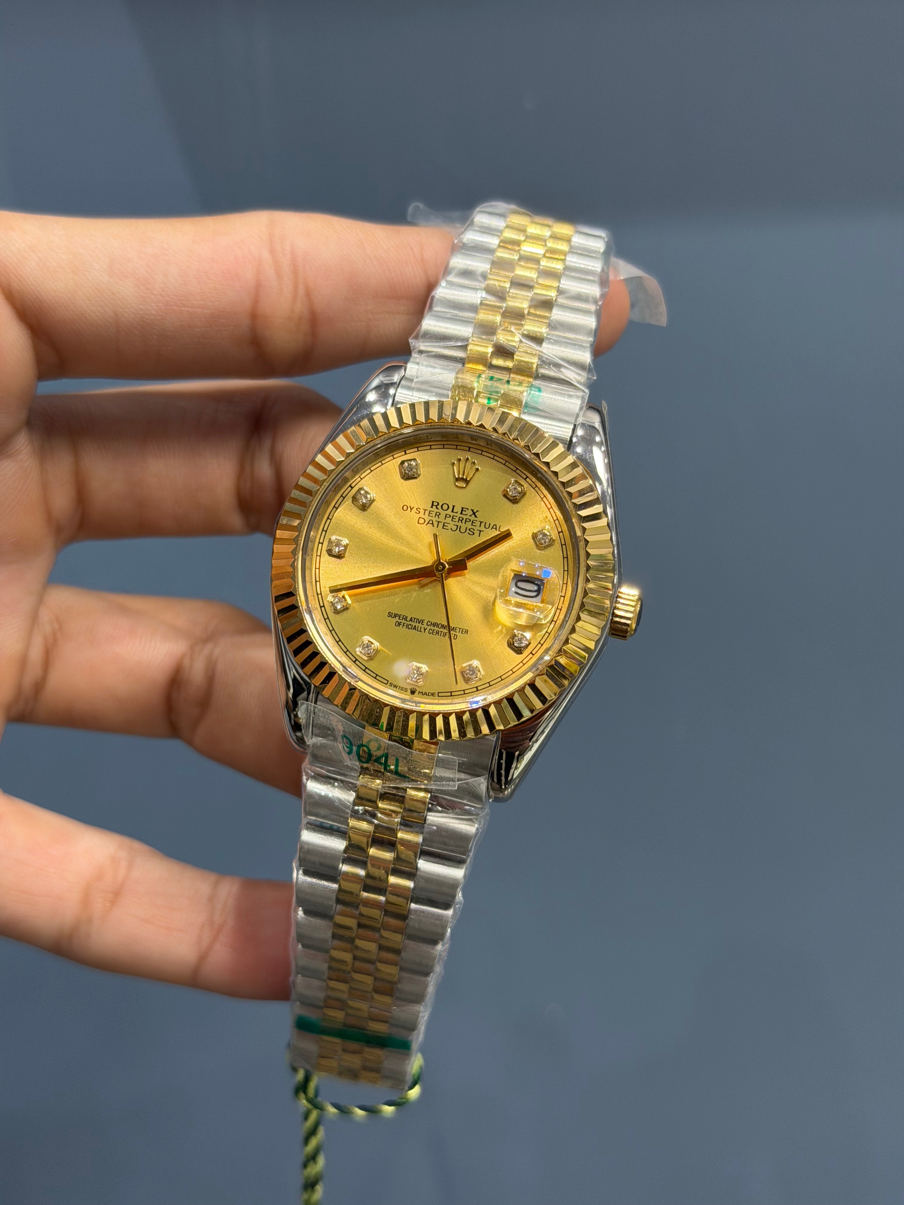 NEW COLLECTION 40 YELLOW GOLD TWOTONE WITH YELLOW DIAL & FLUTED BEZEL YZ FACTORY