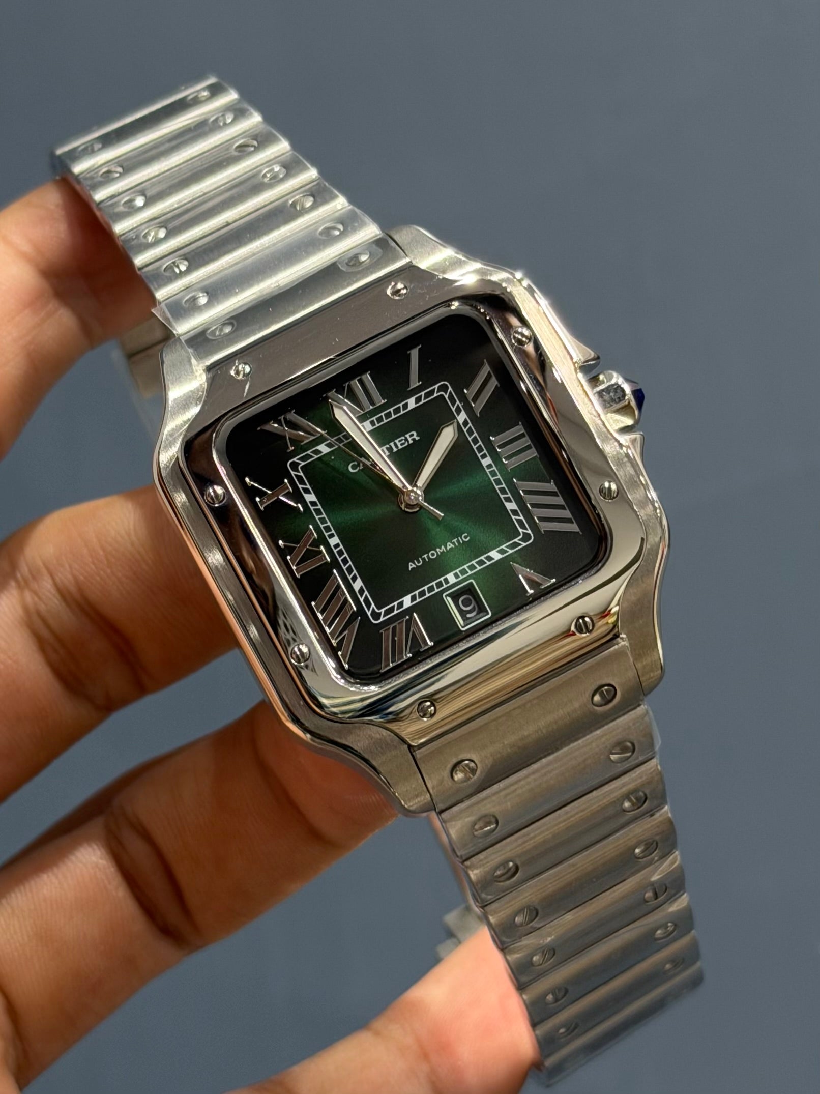 NEW COLLECTION SILVER WITH GREEN DIAL AUTOMATIC WATCH