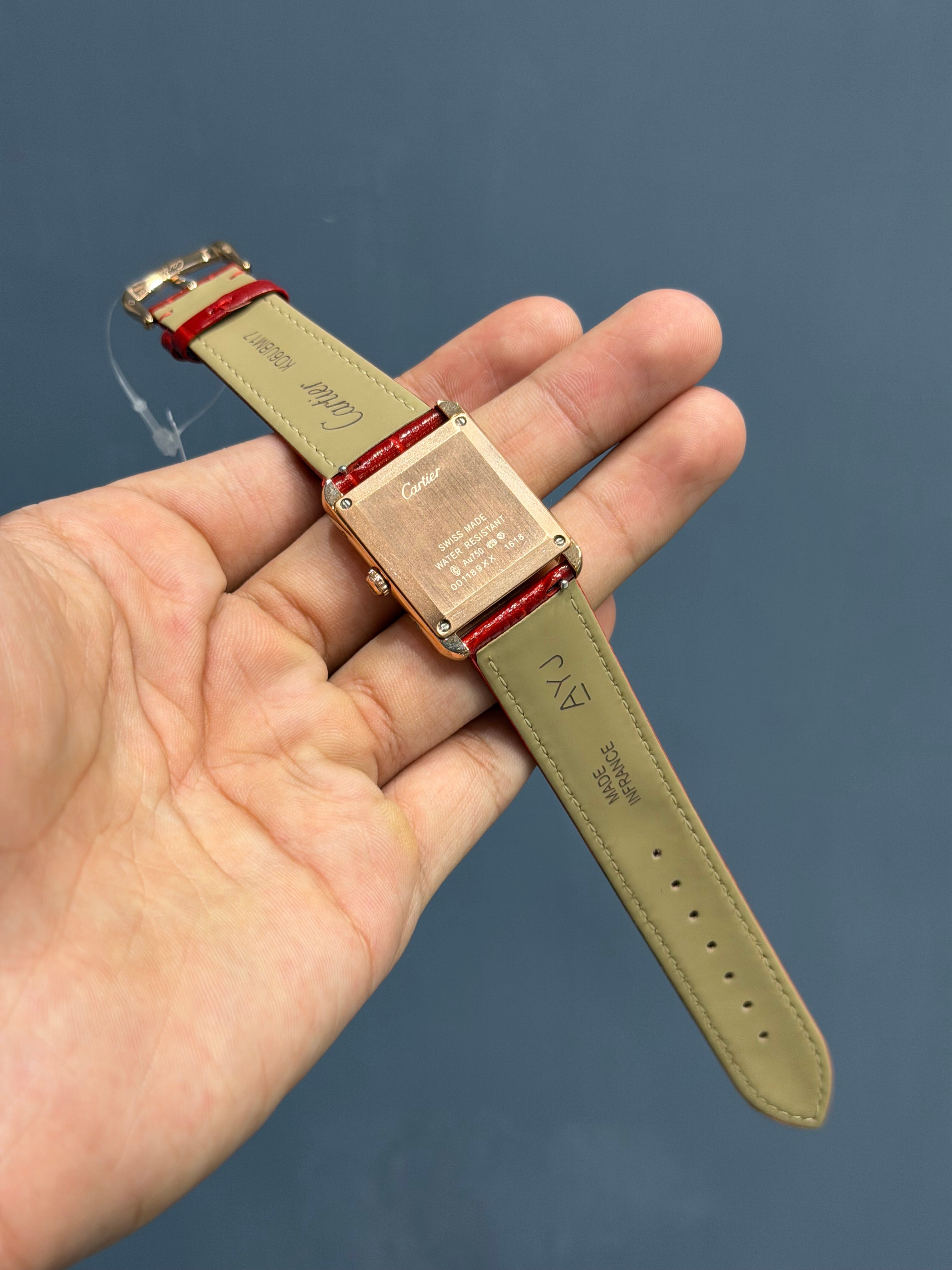 NEW COLLECTION 36MM ROSE GOLD CASE WITH RED DIAL & LEATHER STRAP WATCH