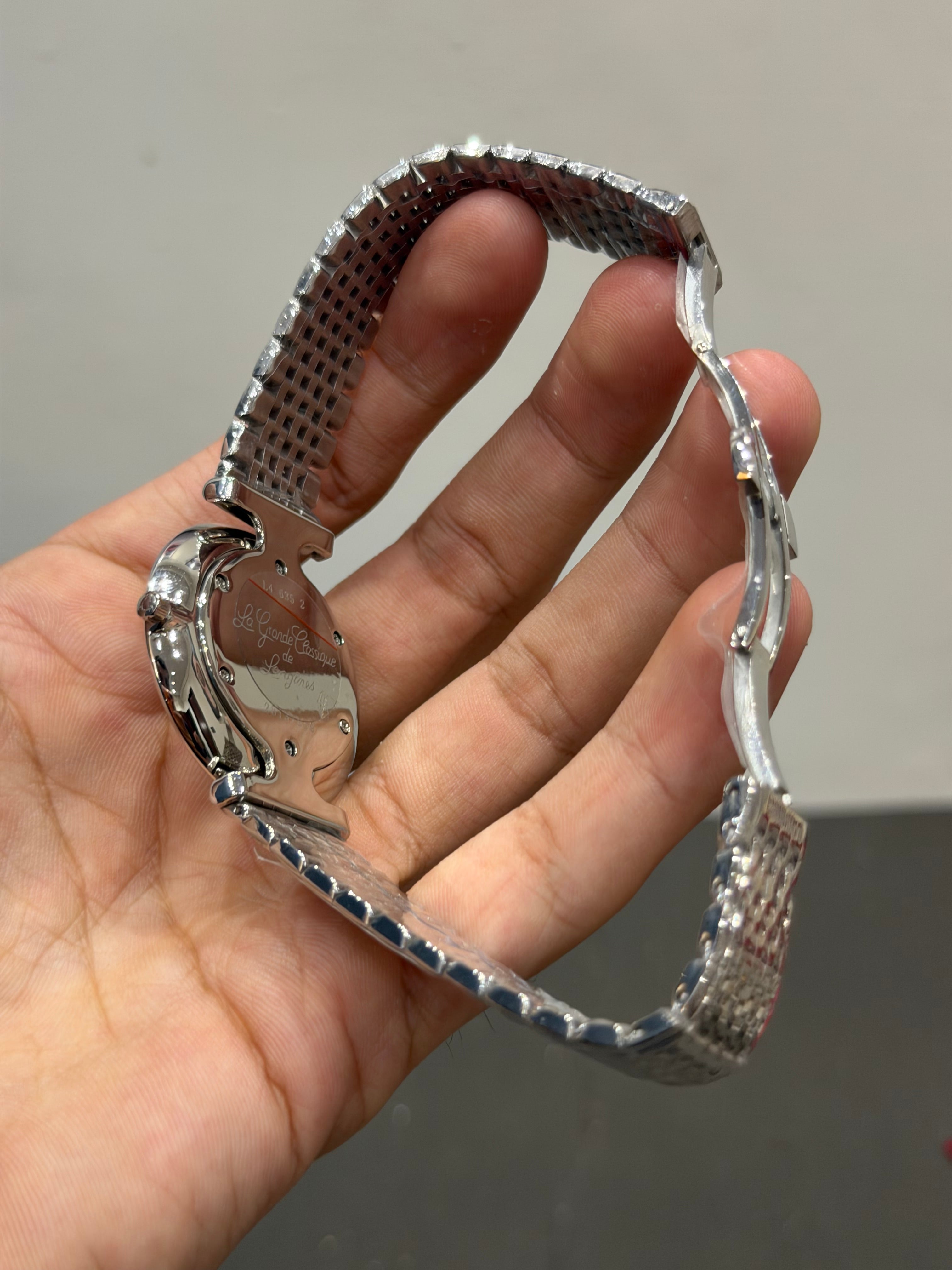 NEW COLLECTION SILVER WITH GREY DIAL SHORT FIGURE CHAIN WATCH