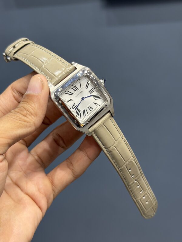 NEW COLLECTION SILVER CASE WITH WHITE  DIAL & COFFEE LEATHER STRAP