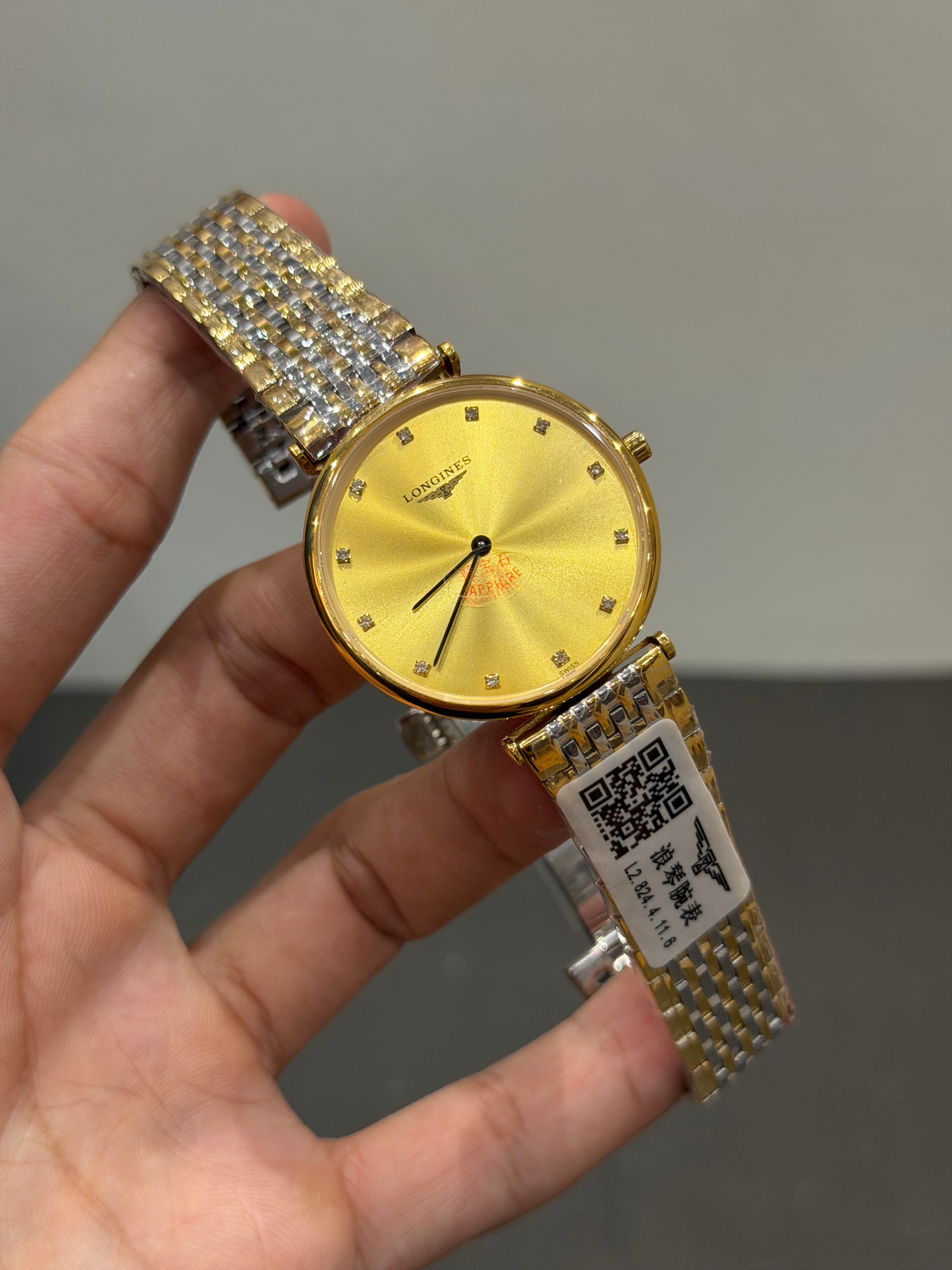 NEW COLLECTION TWO TONE YELLOW GOLD WITH YELLOW DIAL CHAIN WATCH