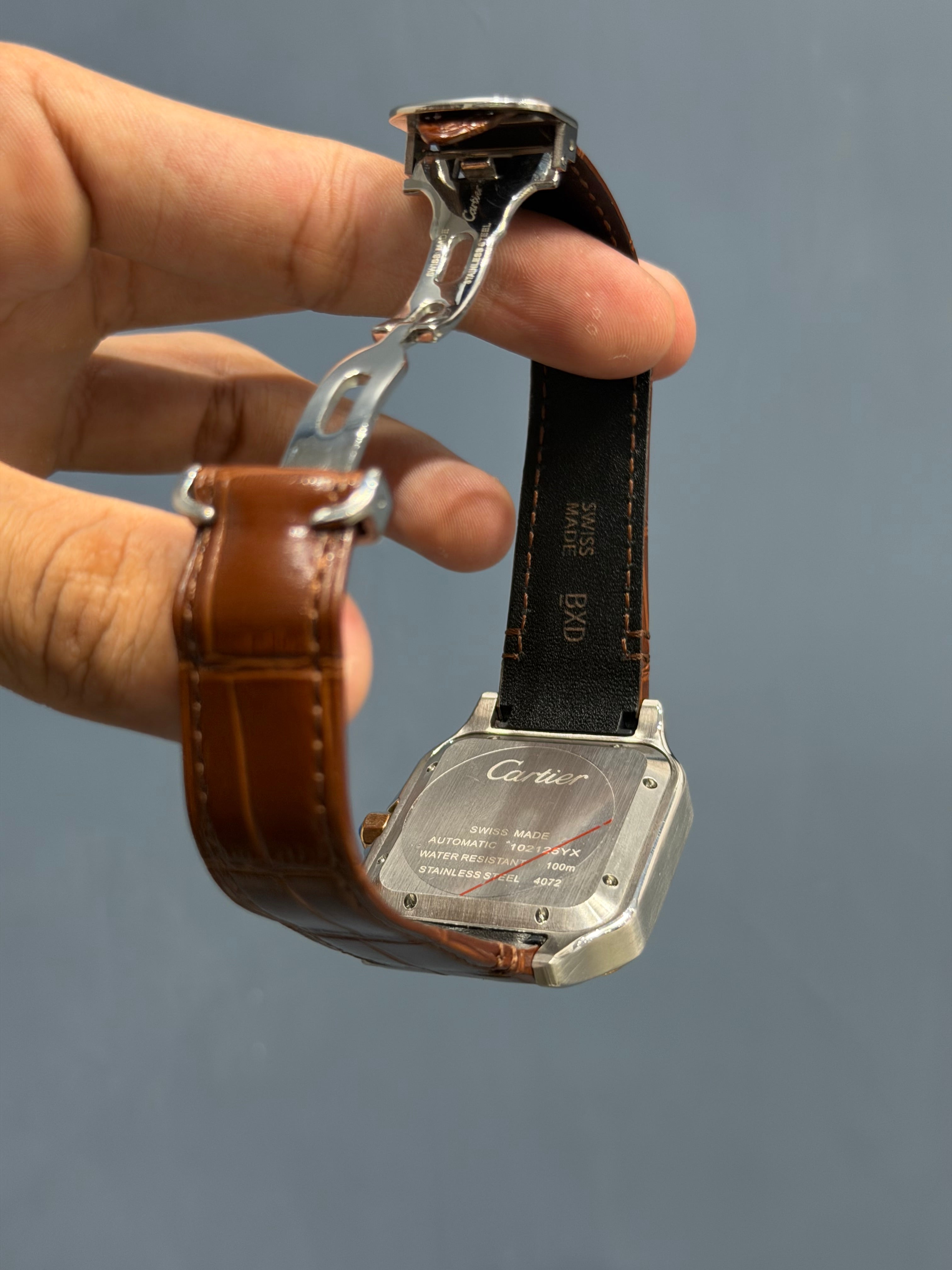 NEW COLLECTION ROSE TWOTONE CASE WITH WHITE DIAL & BROWN LEATHER STRAP