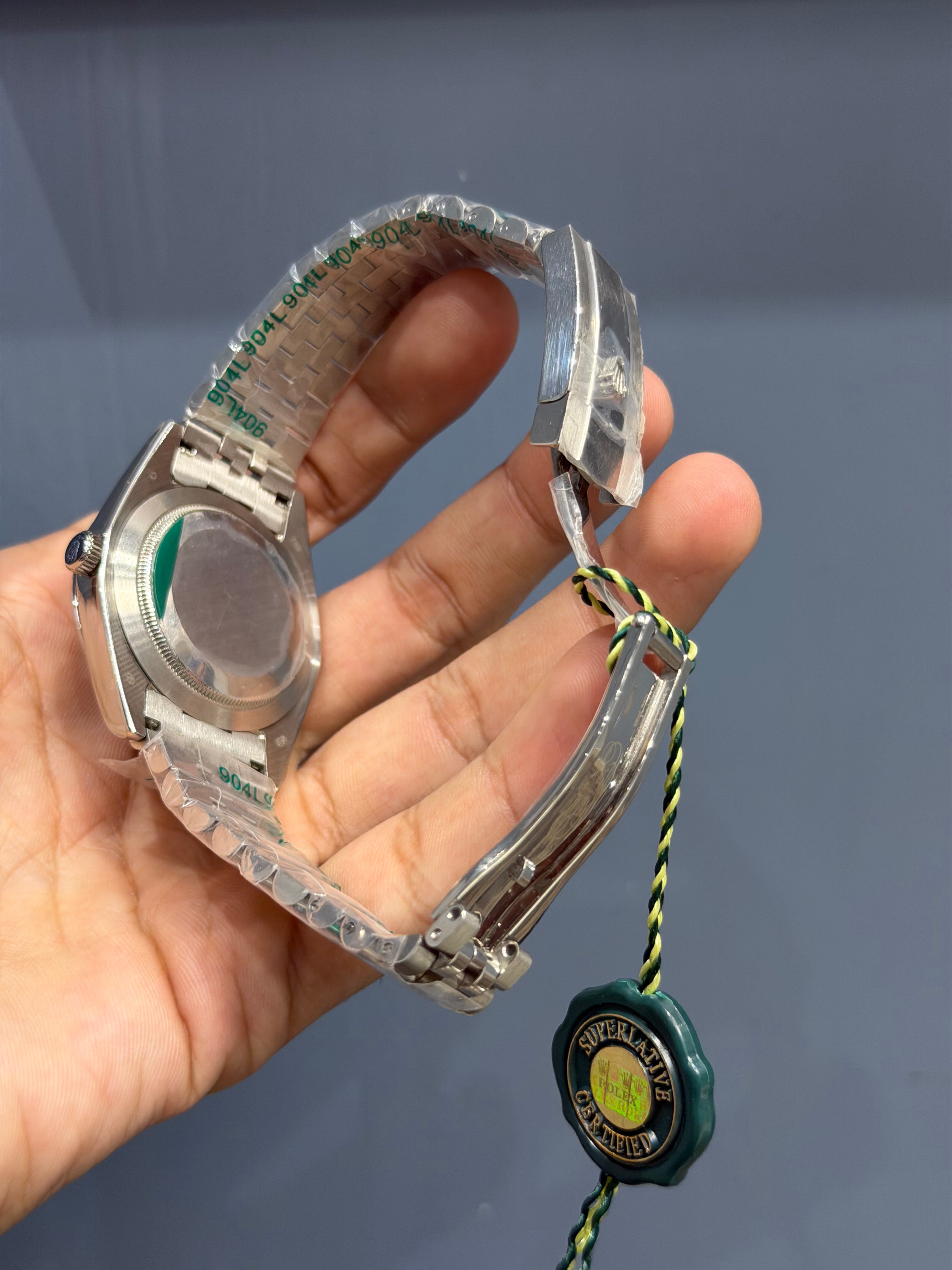 NEW COLLECTION 40 SILVER WITH DARK BLUE DIAL & FLUTED BEZEL YZ FACTORY