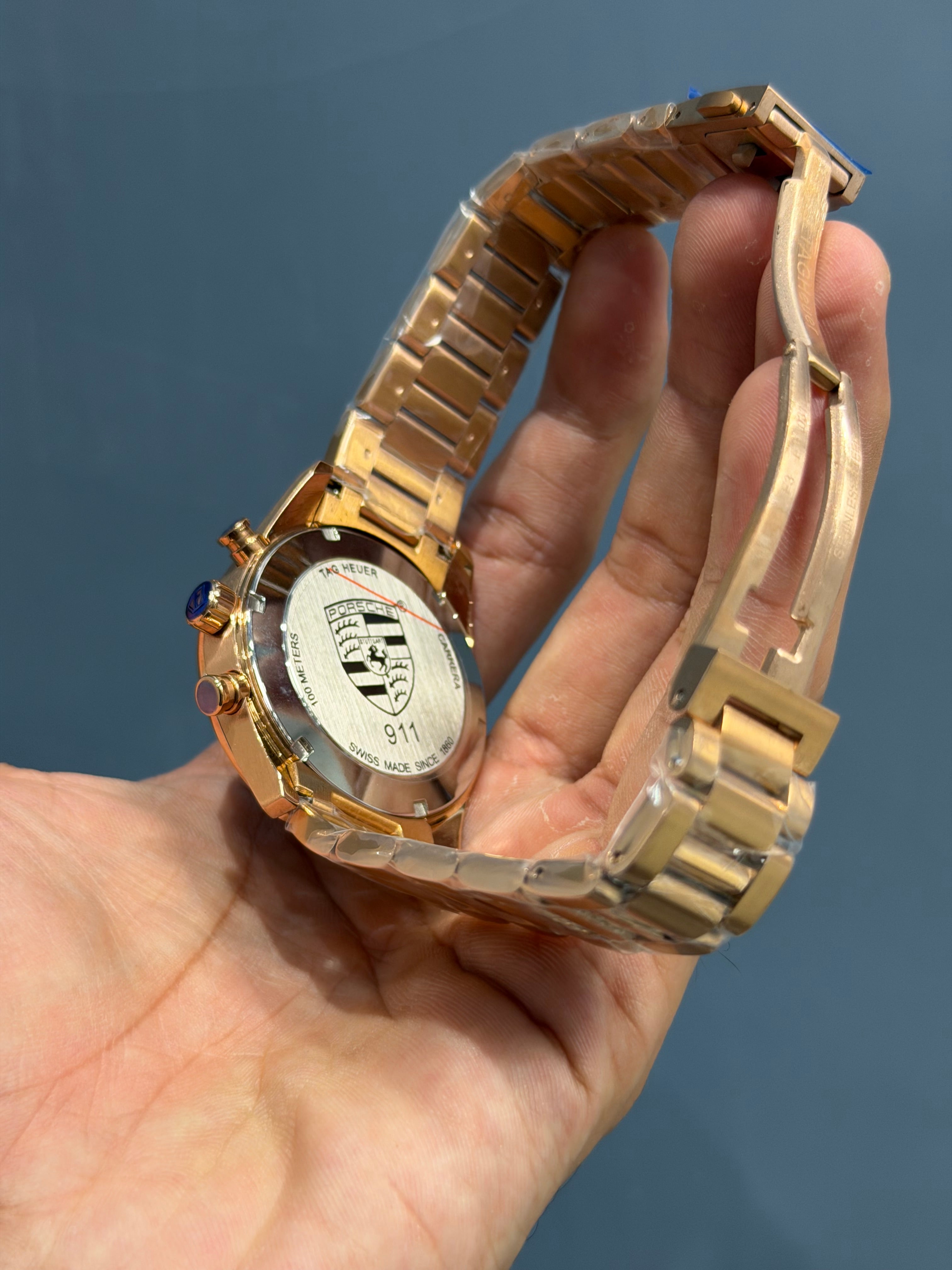 NEW COLLECTION CHRONOGRAPH ROSE GOLD WITH WHITE DIAL MENS WATCH