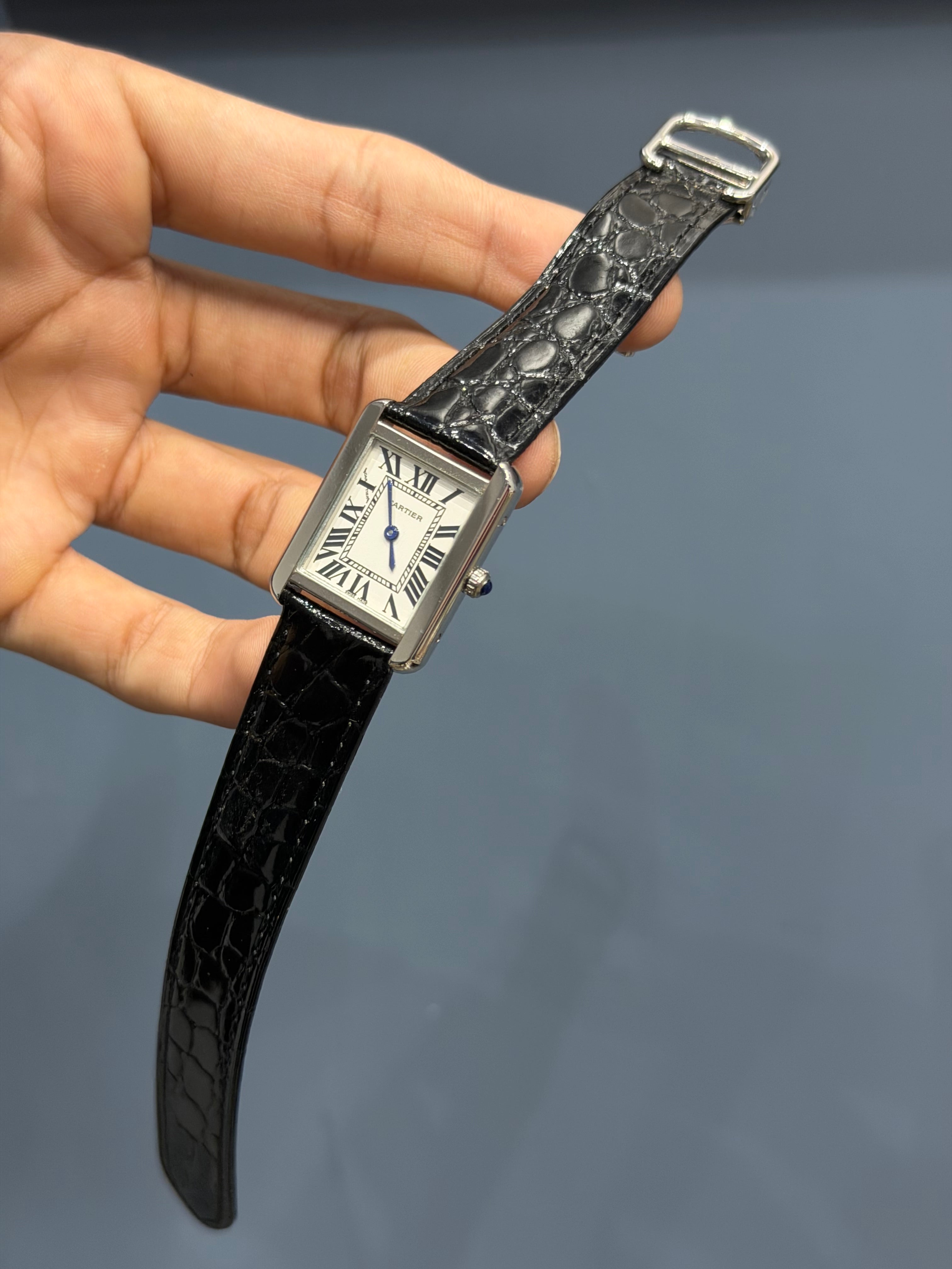 NEW COLLECTION SILVER CASE WITH WHITE DIAL & BLACK LEATHER STRAP WATCH