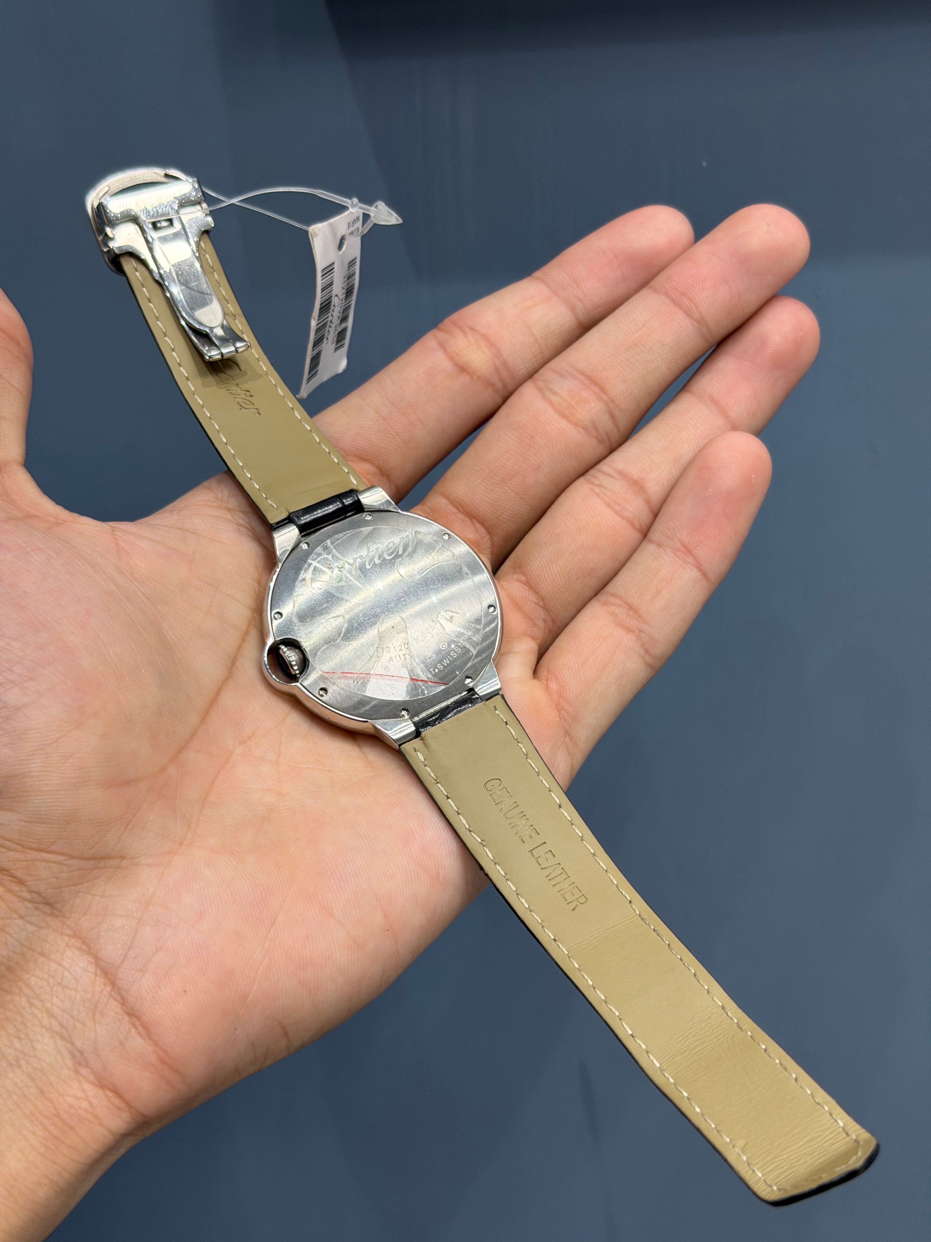 NEW COLLECTION PAIR BALOON SILVER WITH WHITE DIAL & BLACK LEATHER STRAP
