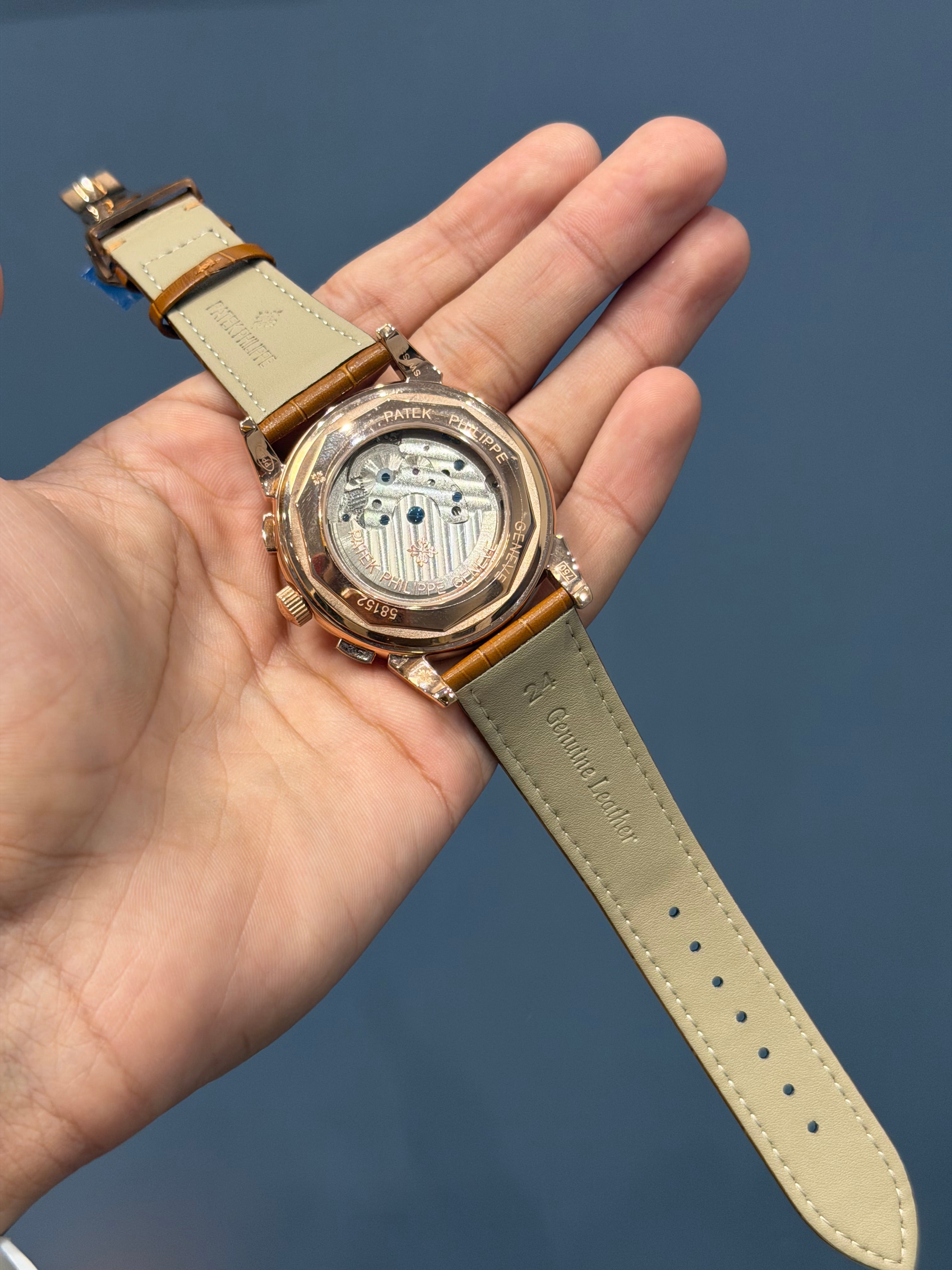 NEW COLLECTION CHRONOGRAPH ROSE CASE WITH INDEX WHITE DIAL & LEATHER STRAP