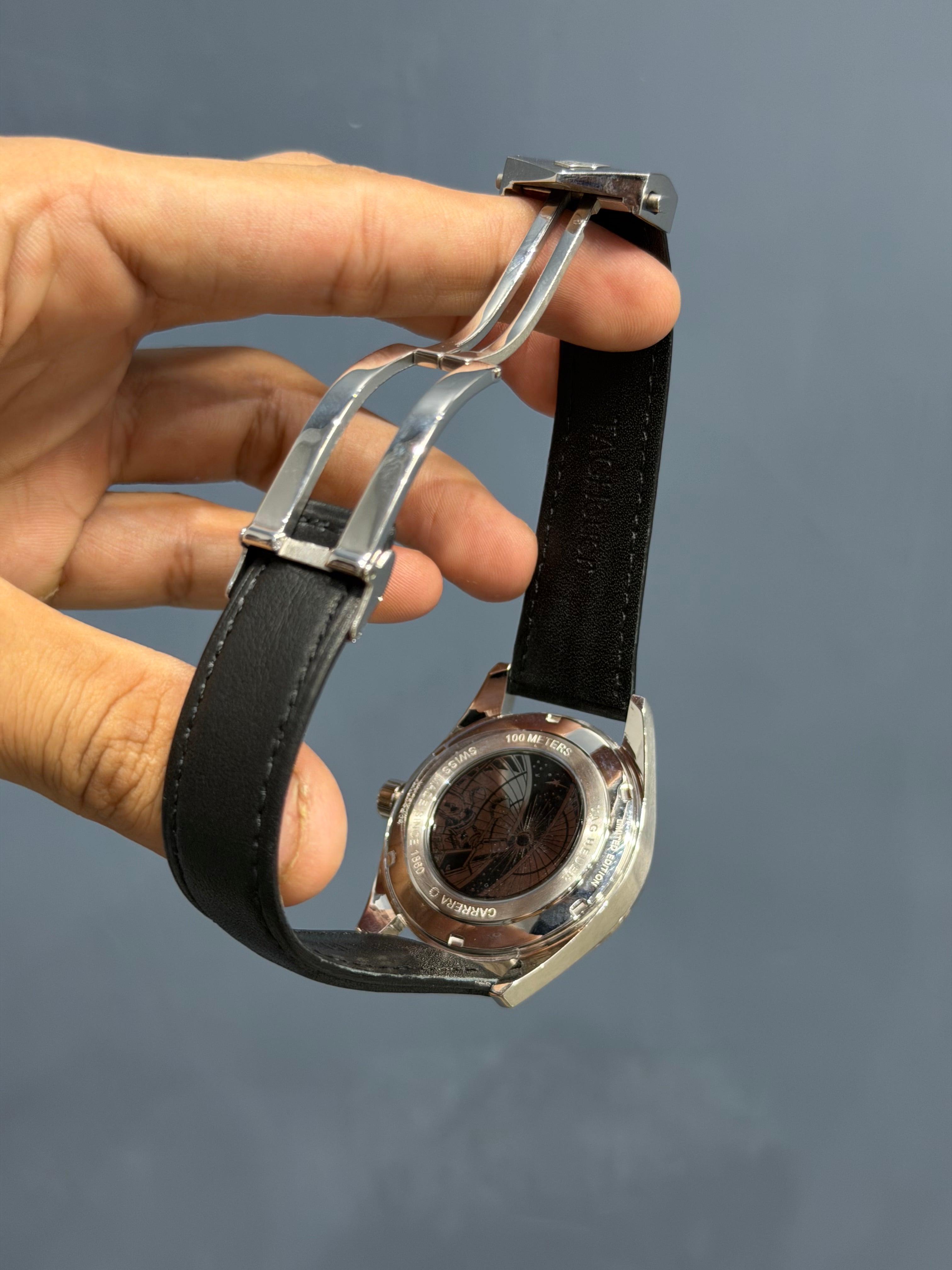 NEW COLLECTION ASTRONOMER SILVER CASE WITH WHITE DIAL & BLACK LEATHER STRAP