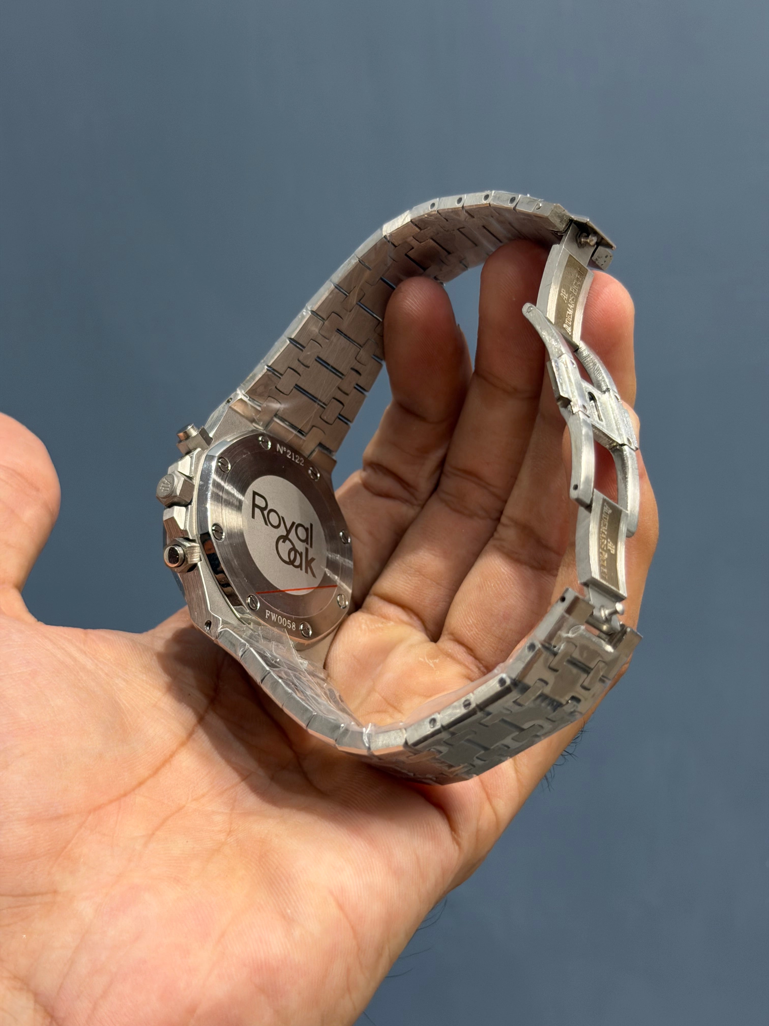 NEW COLLECTION CHRONOGRAPH SILVER WITH GREY DIAL CHAIN WATCH