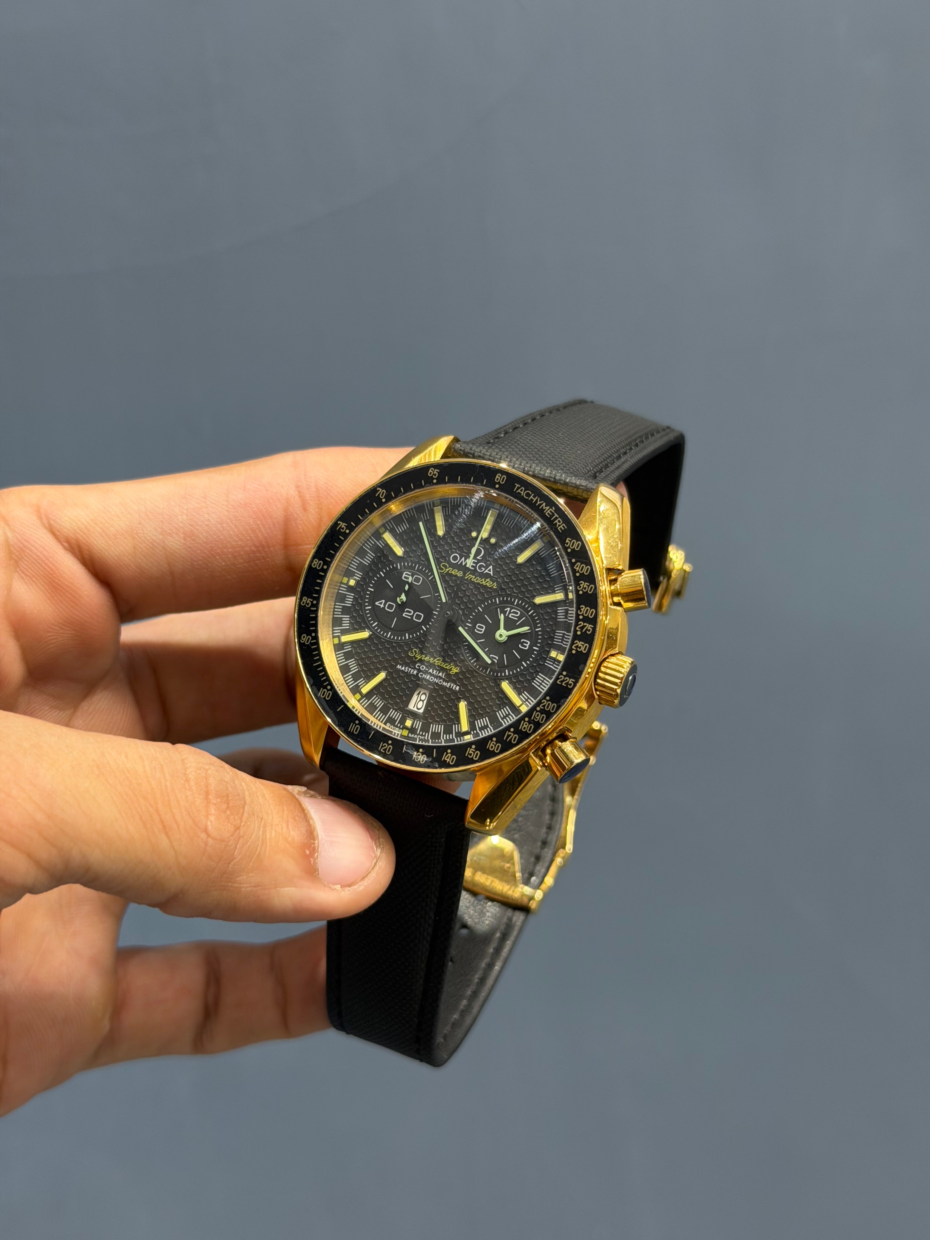 NEW COLLECTION GOLD CASE WITH BLACK DIAL & BLACK LEATHER STRAP