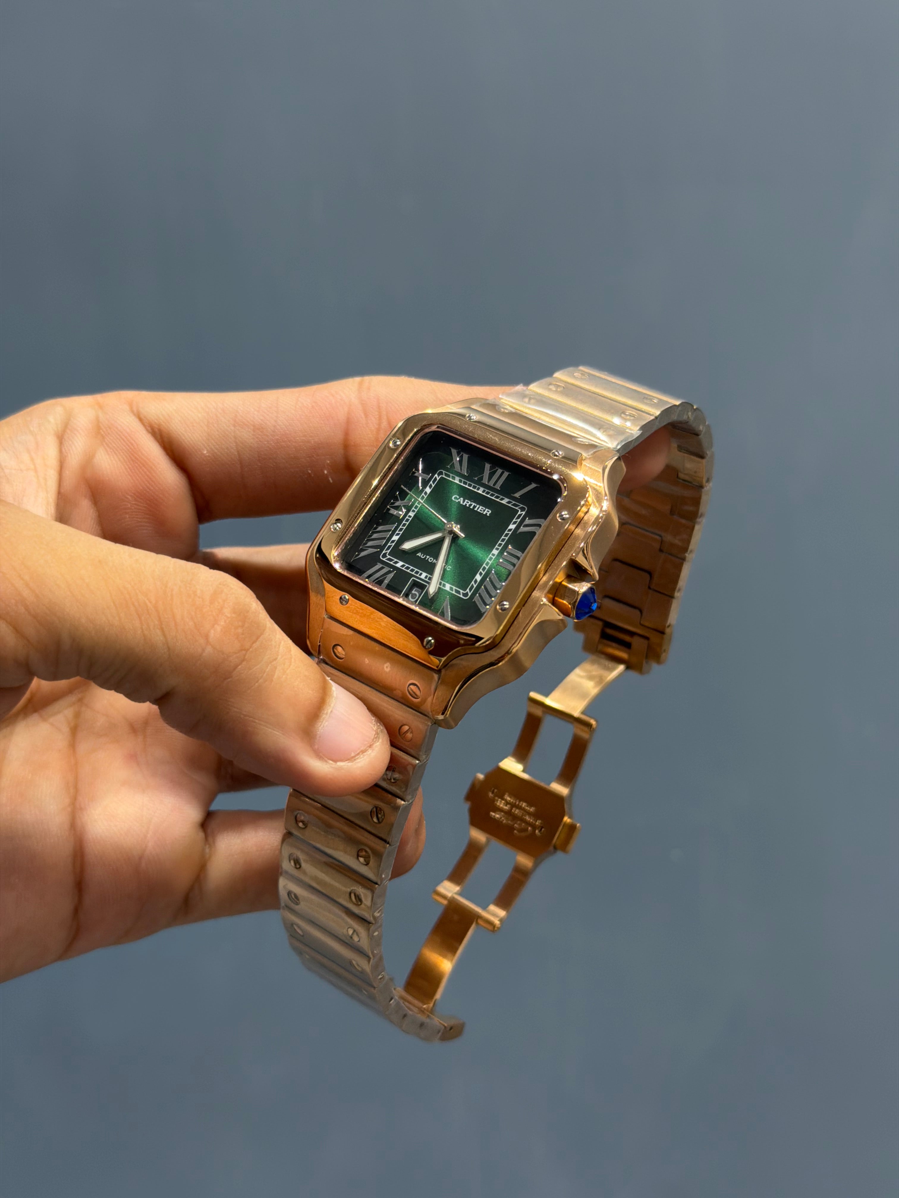 NEW COLLECTION ROSE GOLD WITH GREEN DIAL AUTOMATIC WATCH