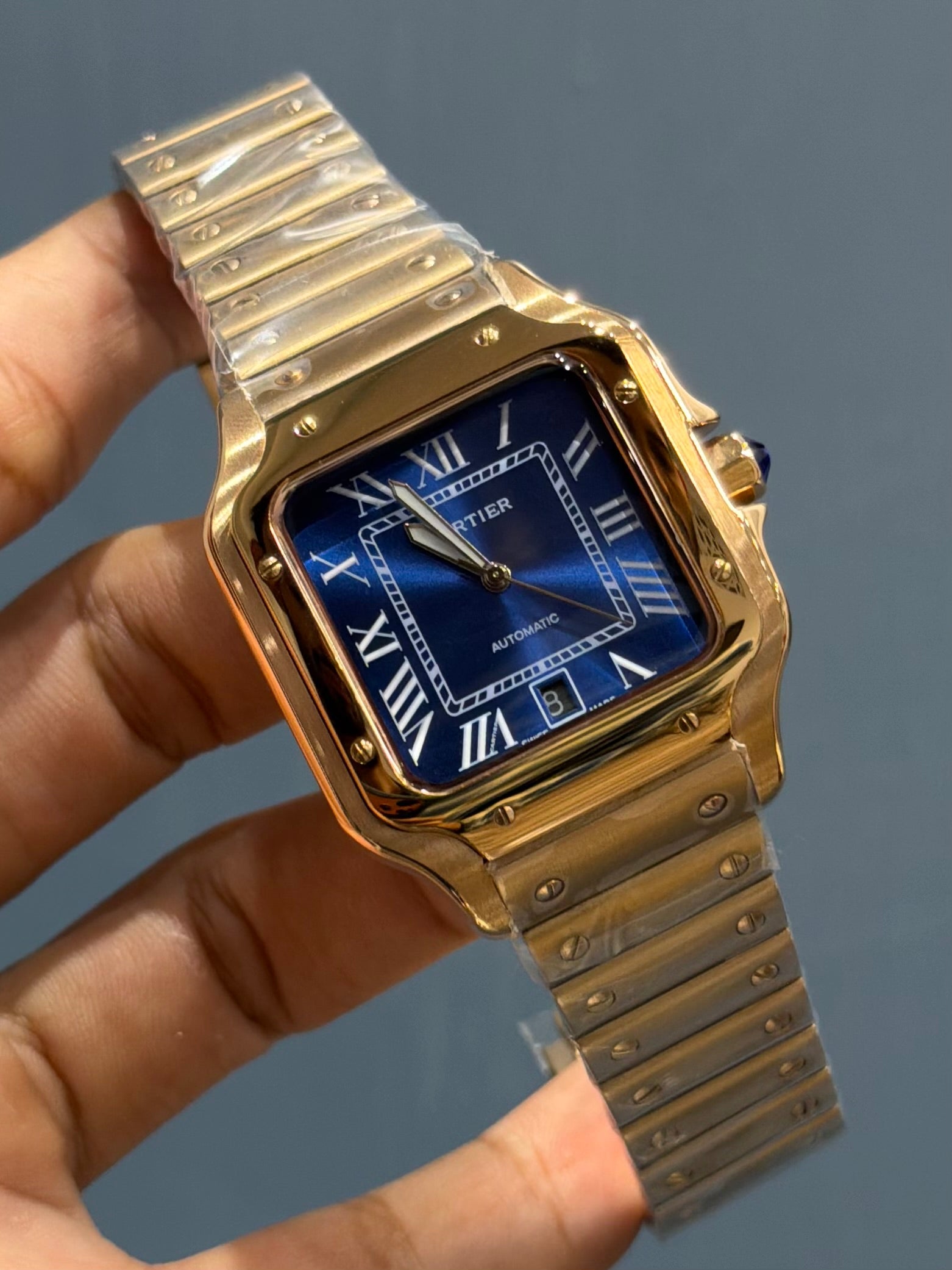 NEW COLLECTION ROSE GOLD WITH BLUE DIAL AUTOMATIC WATCH