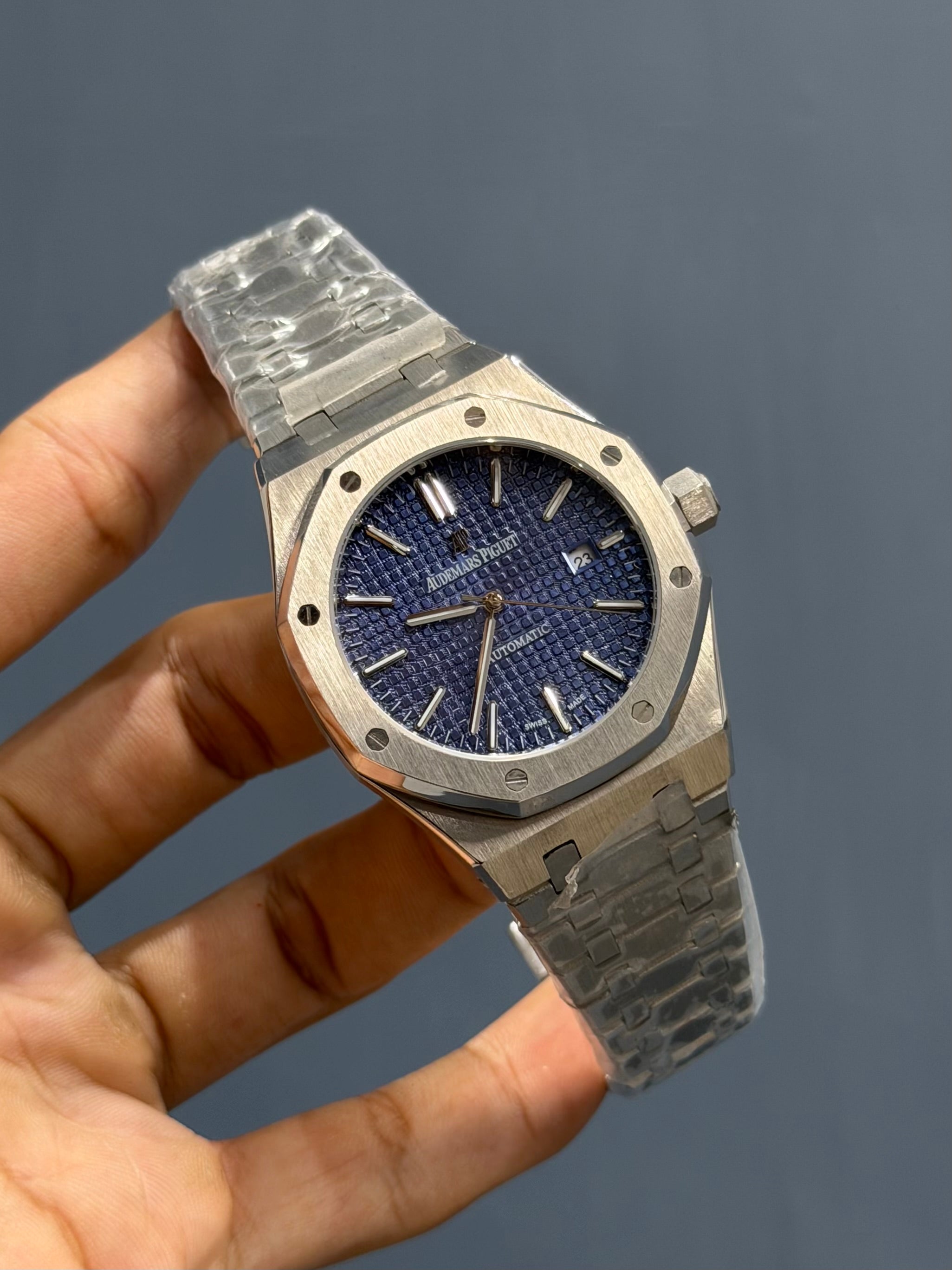 NEW COLLECTION SILVER WITH BLUE DIAL CHAIN WATCH FOR MEN