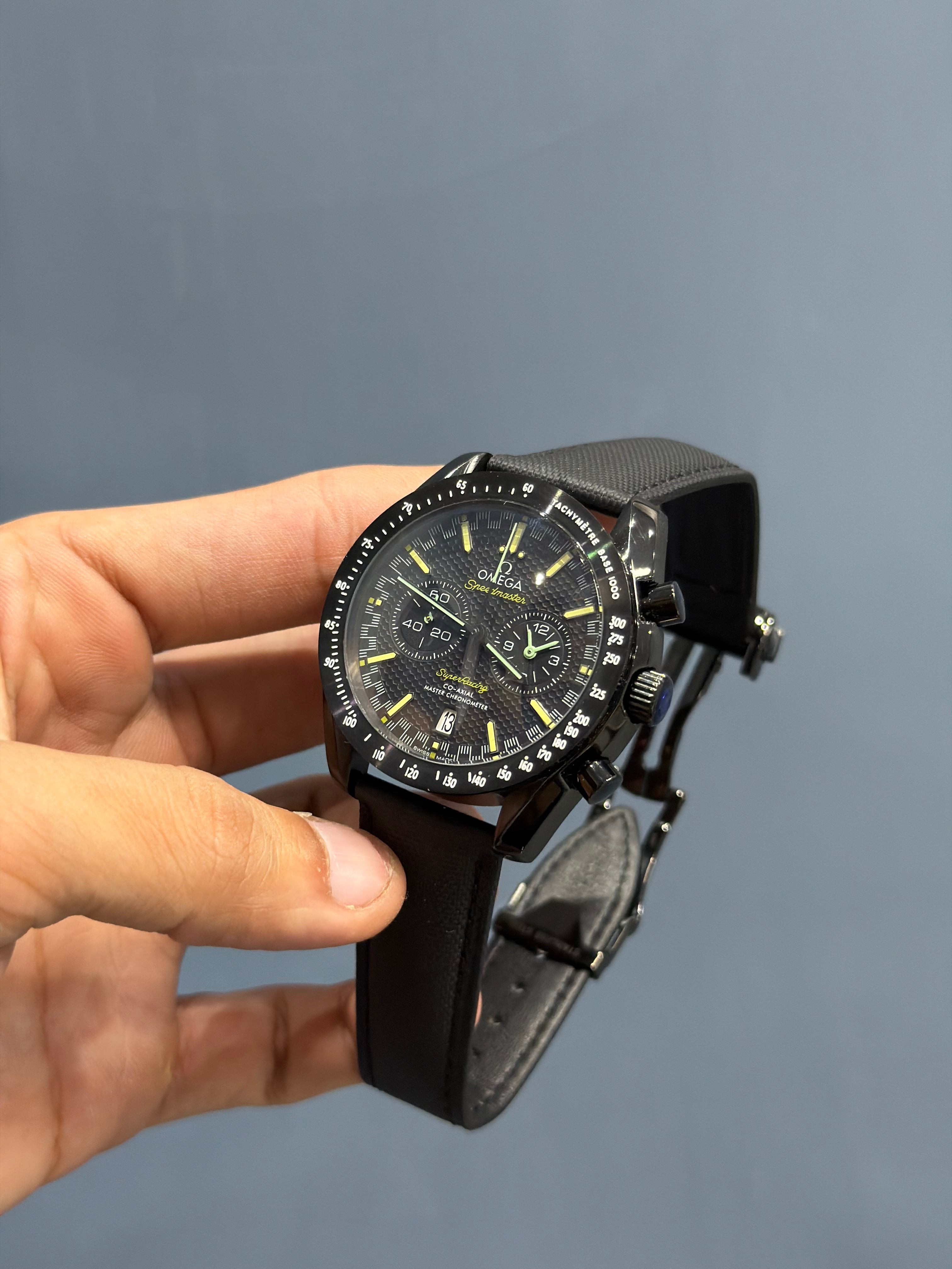 NEW COLLECTION ALL BLACK CASE WITH DIAL & BLACK LEATHER STRAP