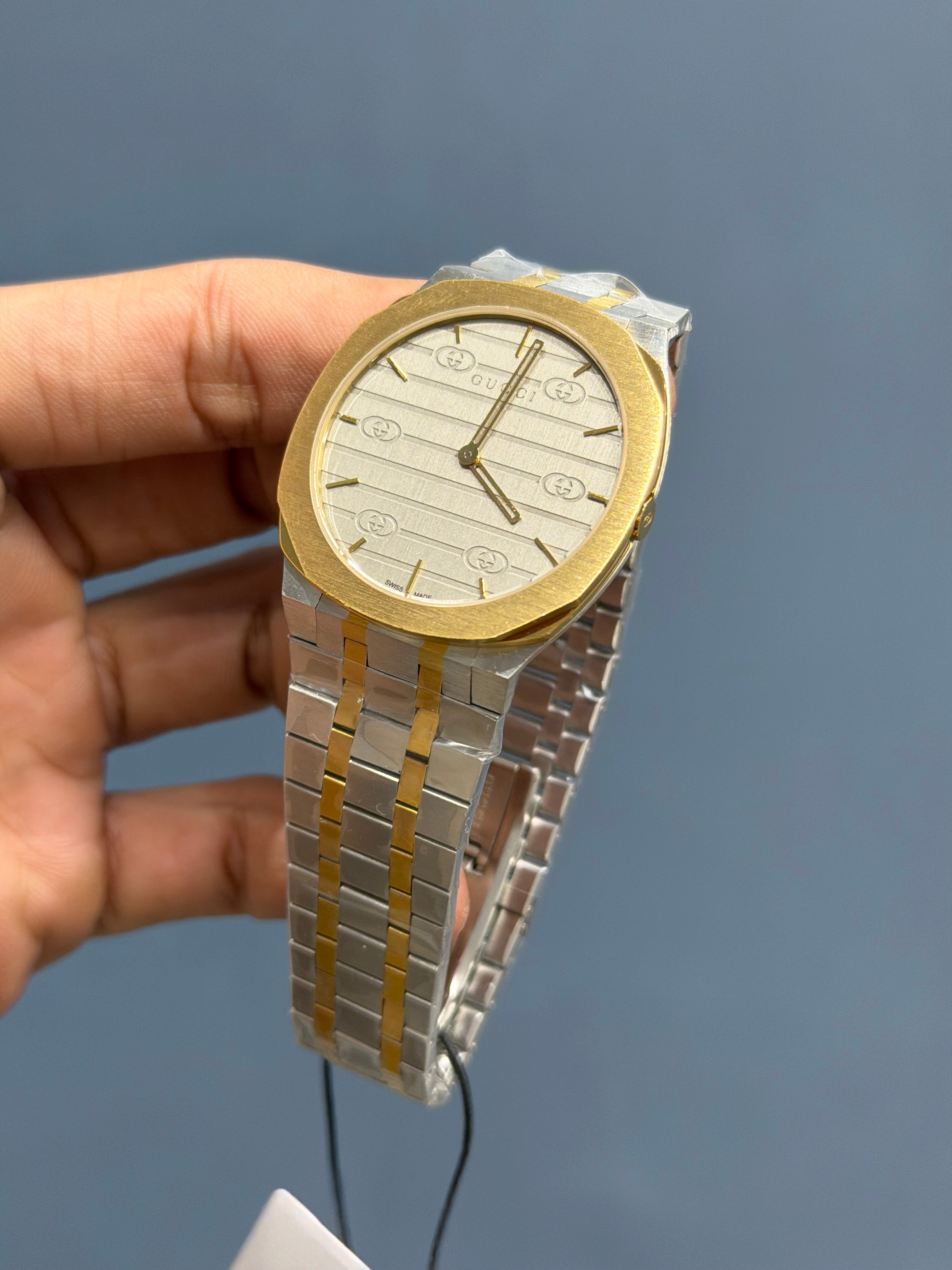 NEW COLLECTION TWOTONE WITH GREY DIAL CHAIN SLIM WATCH