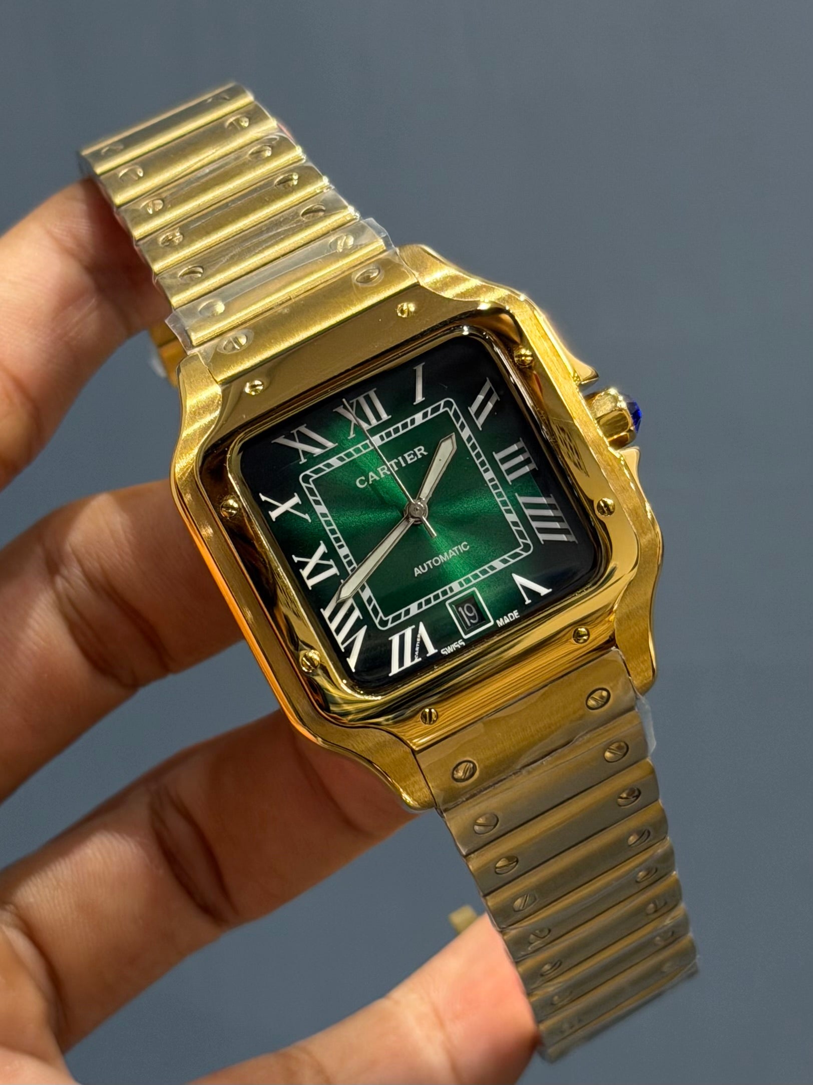 NEW COLLECTION GOLD WITH GREEN DIAL AUTOMATIC WATCH