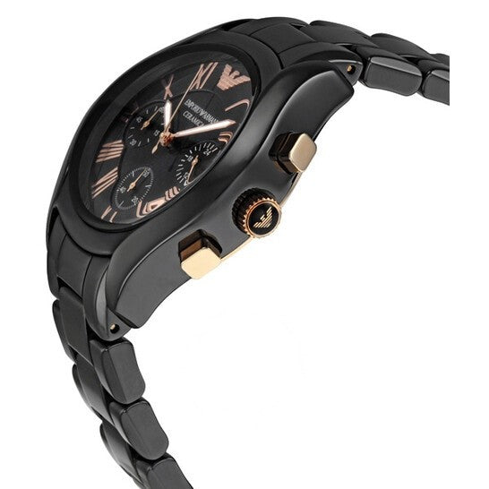 Emporio Armani Women’s Chronograph Ceramic Chain Black Dial 38mm Watch AR1411